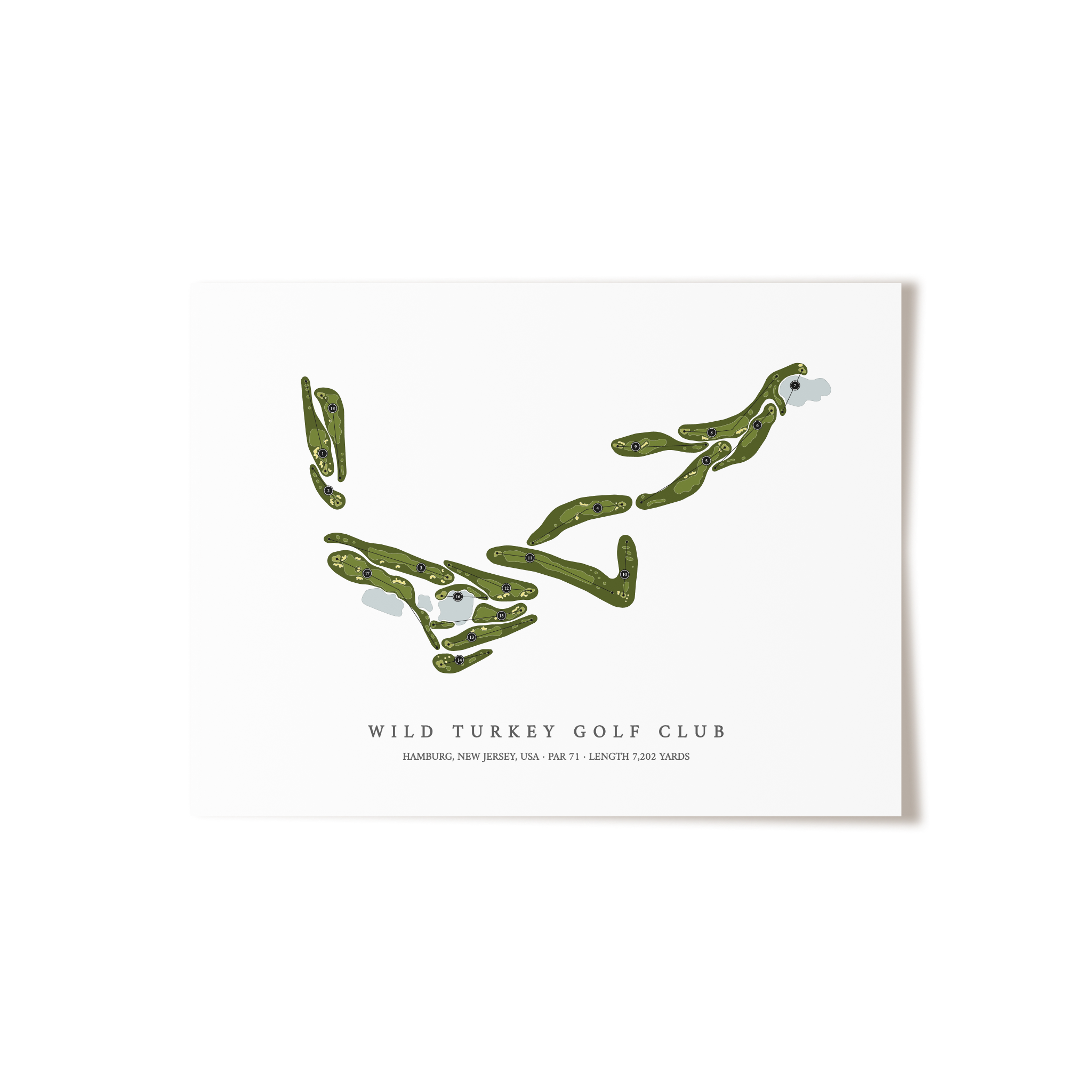 Wild Turkey Golf Club | Golf Course Map | Unframed