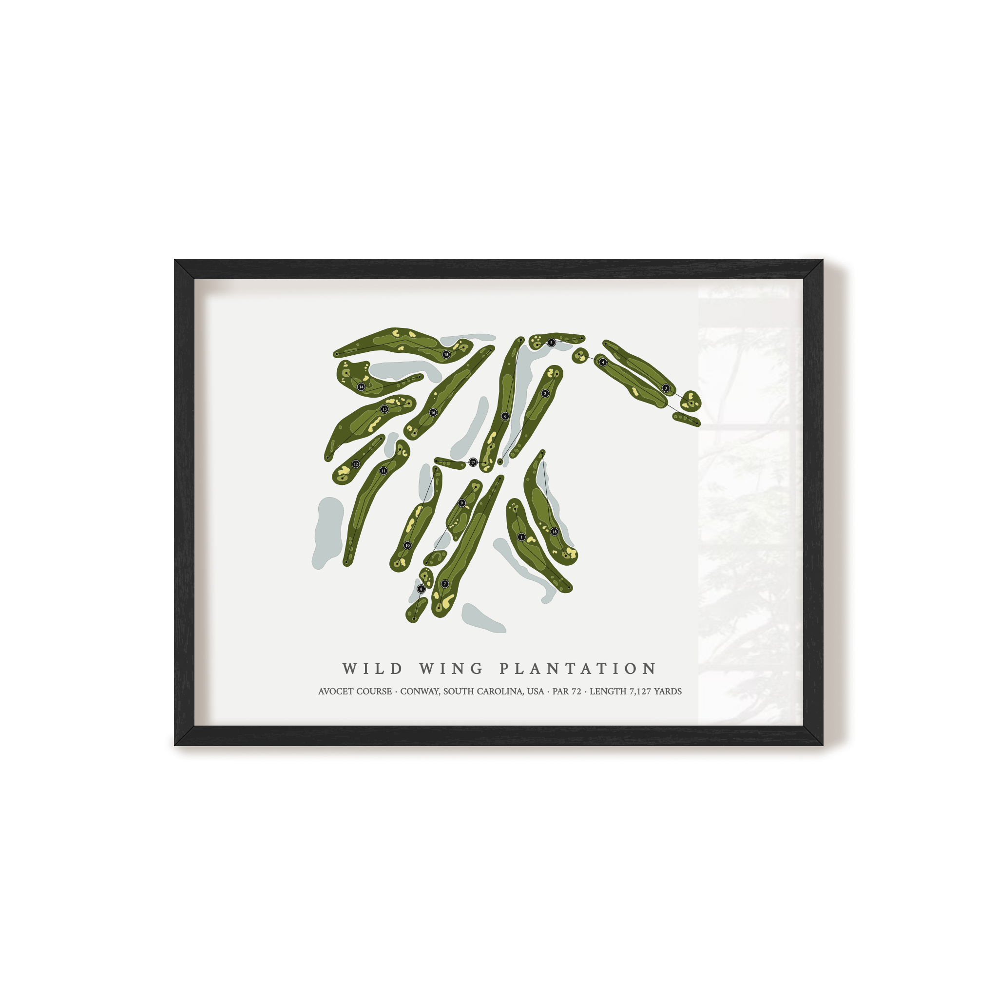 Wild Wing Plantation - Avocet Course | Golf Course Map | Black+Frame