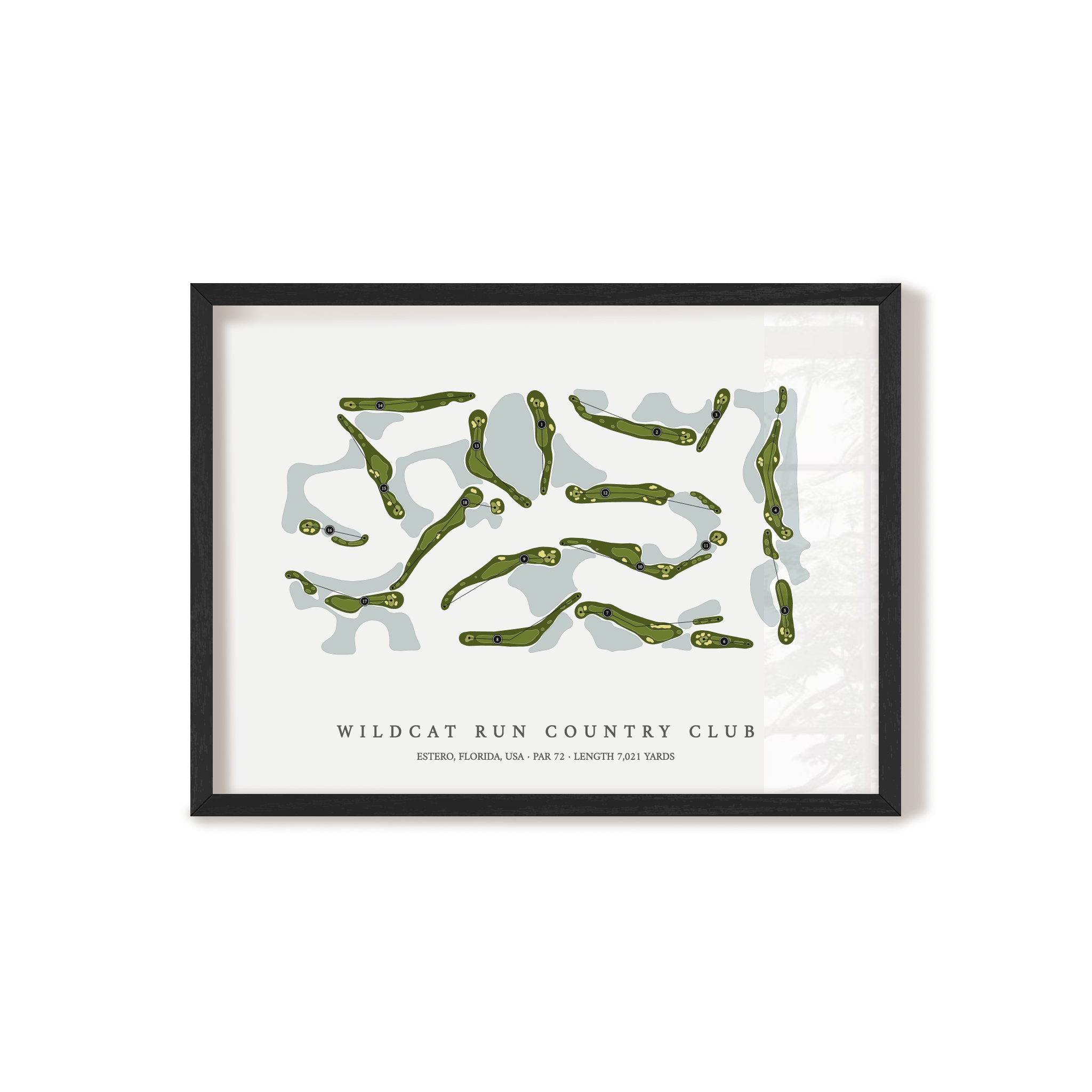 Wildcat Run Country Club | Golf Course Map | Black Frame