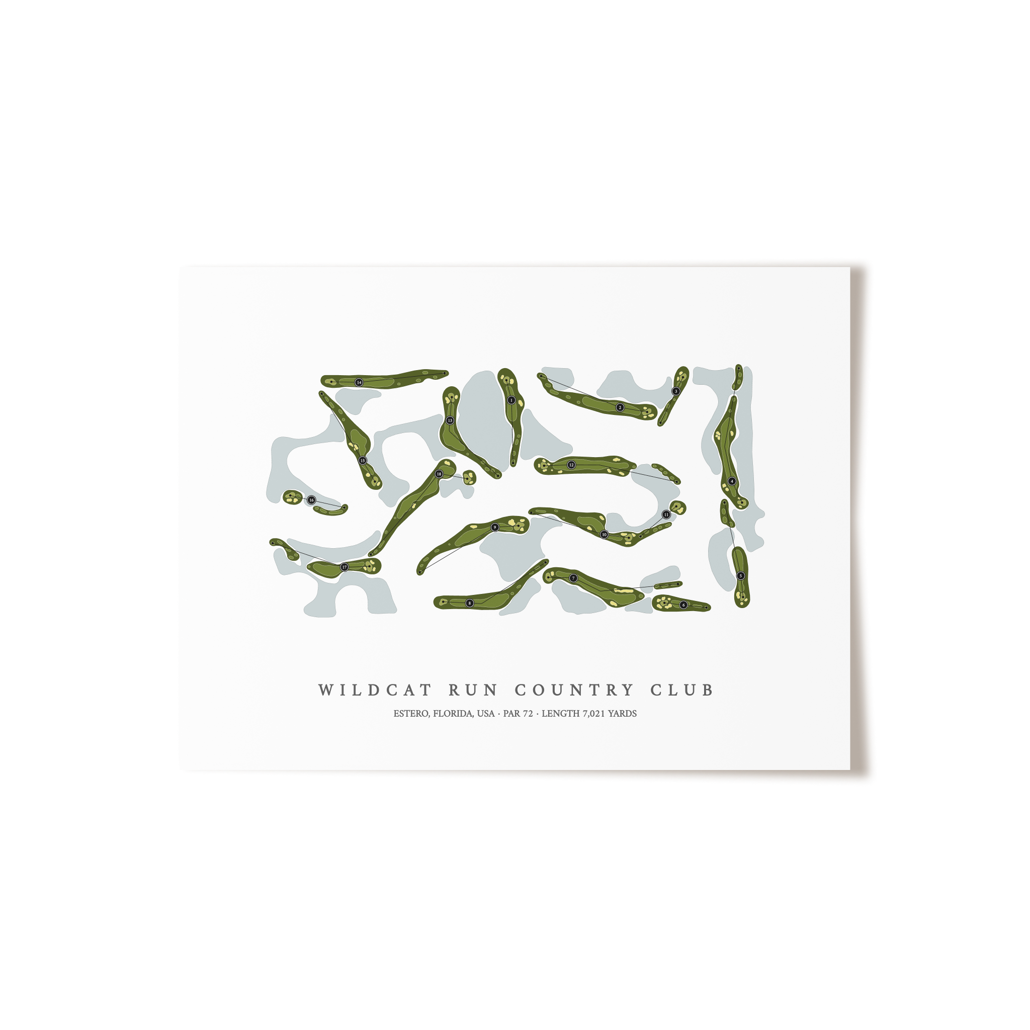 Wildcat Run Country Club | Golf Course Map | Unframed