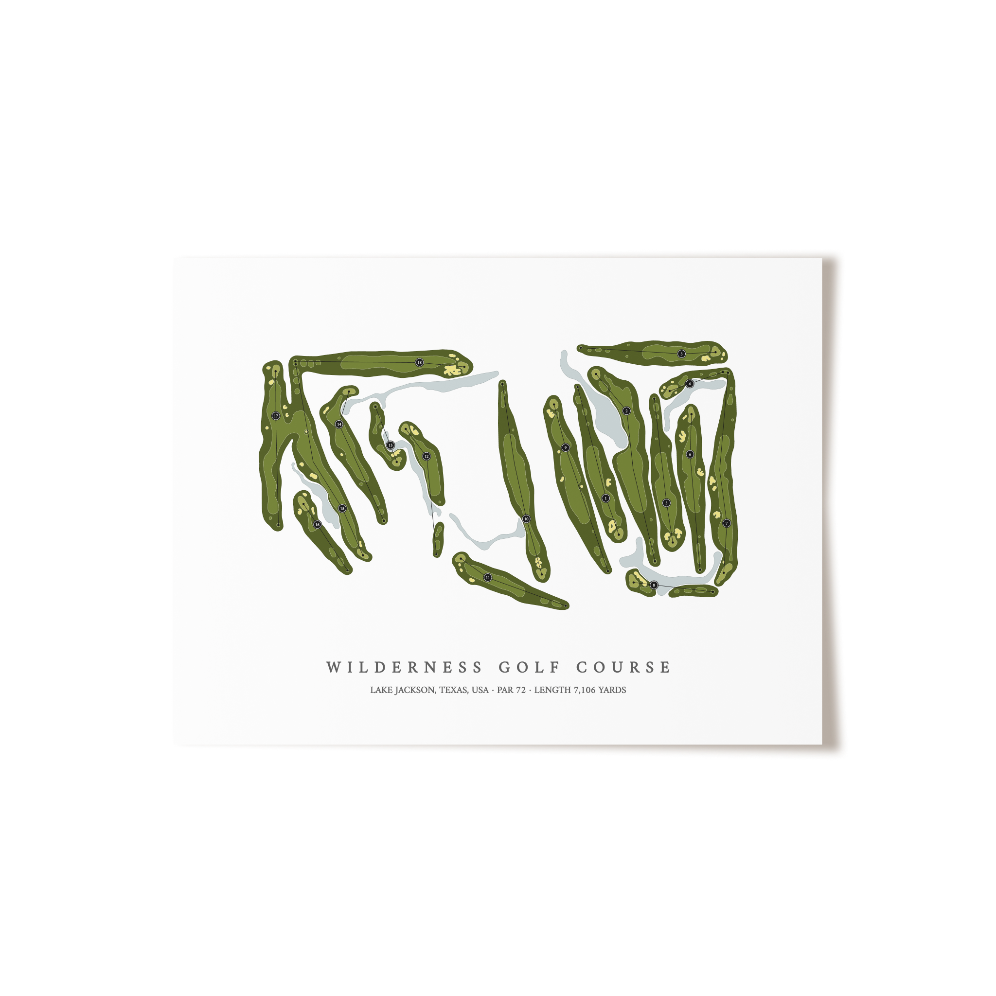 Wilderness Golf Course | Golf Course Map | Unframed