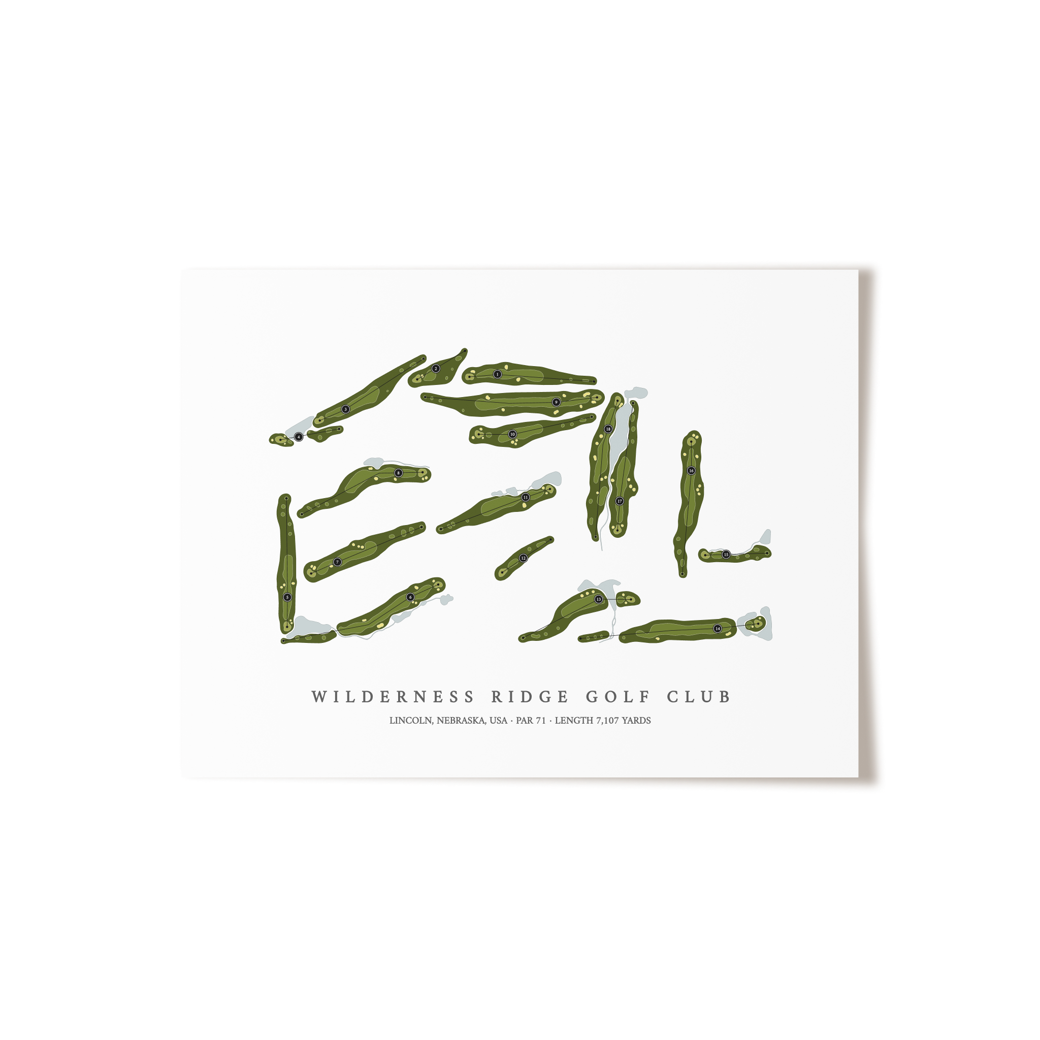 Wilderness Ridge Golf Club | Golf Course Map | Unframed