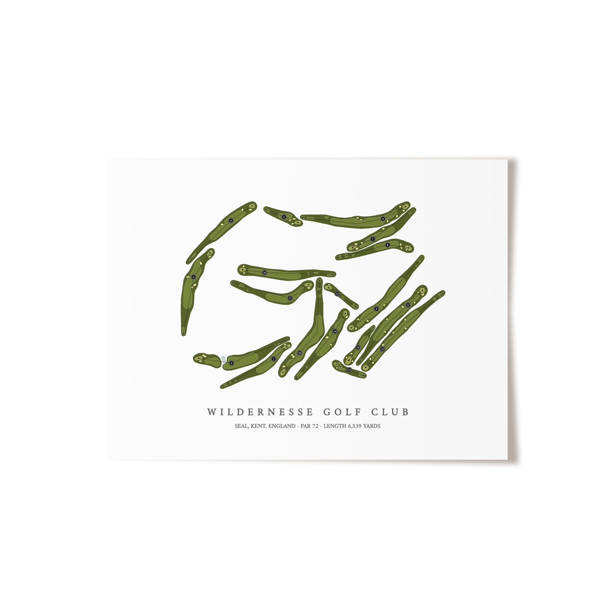 Wildernesse Golf Club | Golf Course Map | Unframed