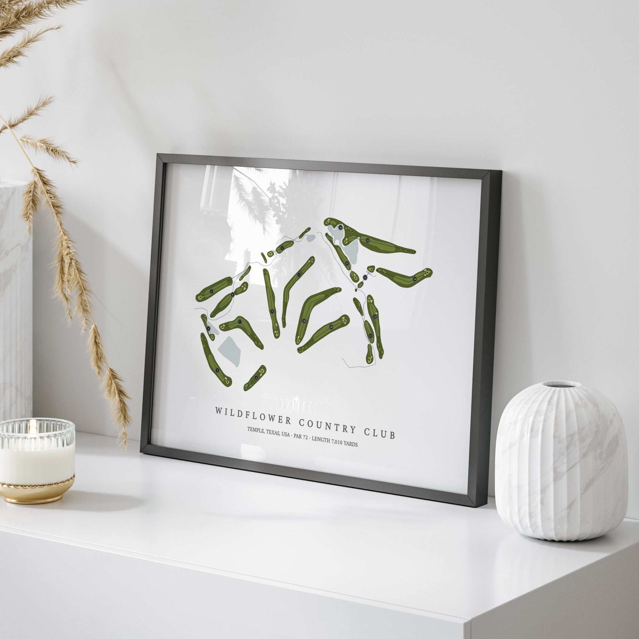 Wildflower Country Club | Golf Course Print | On Table