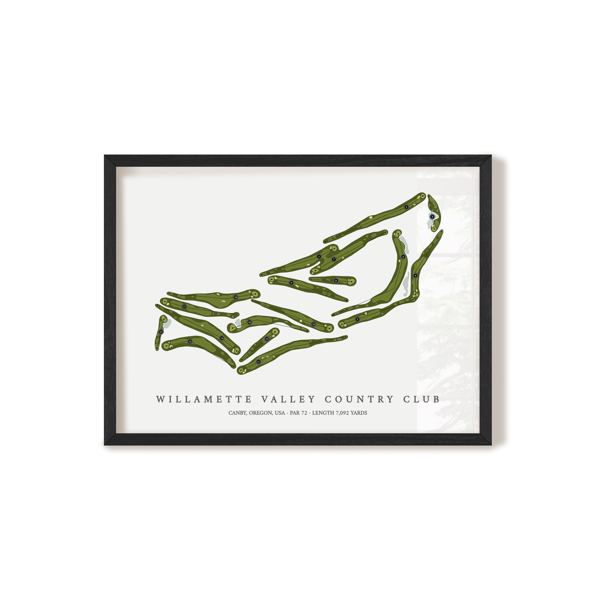 Willamette Valley Country Club | Golf Course Map | Black Frame
