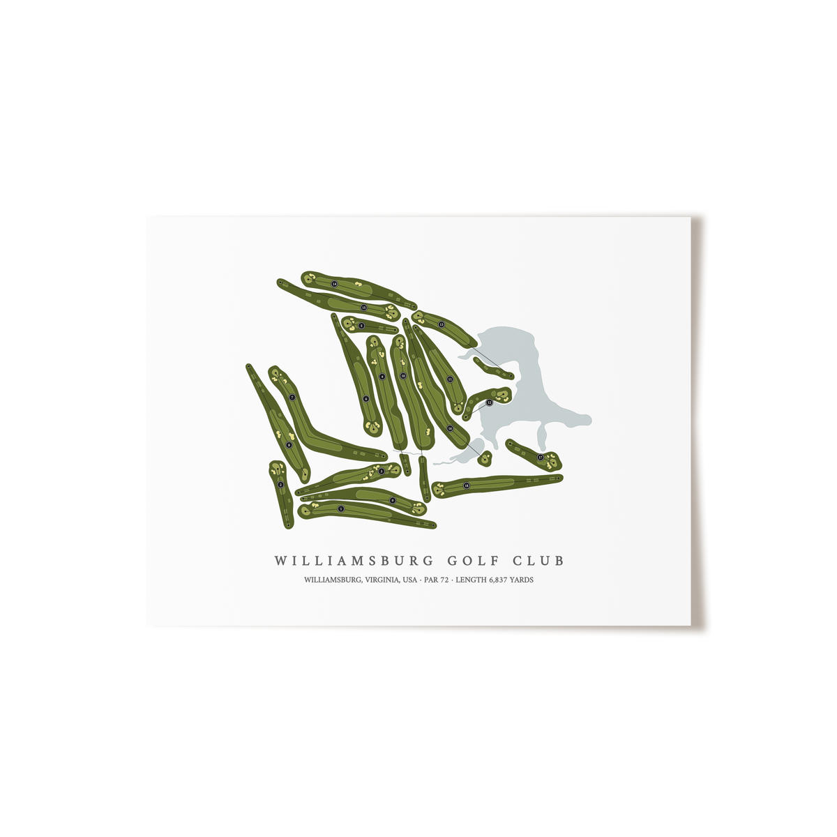 Williamsburg Golf Club | Golf Course Map | Unframed
