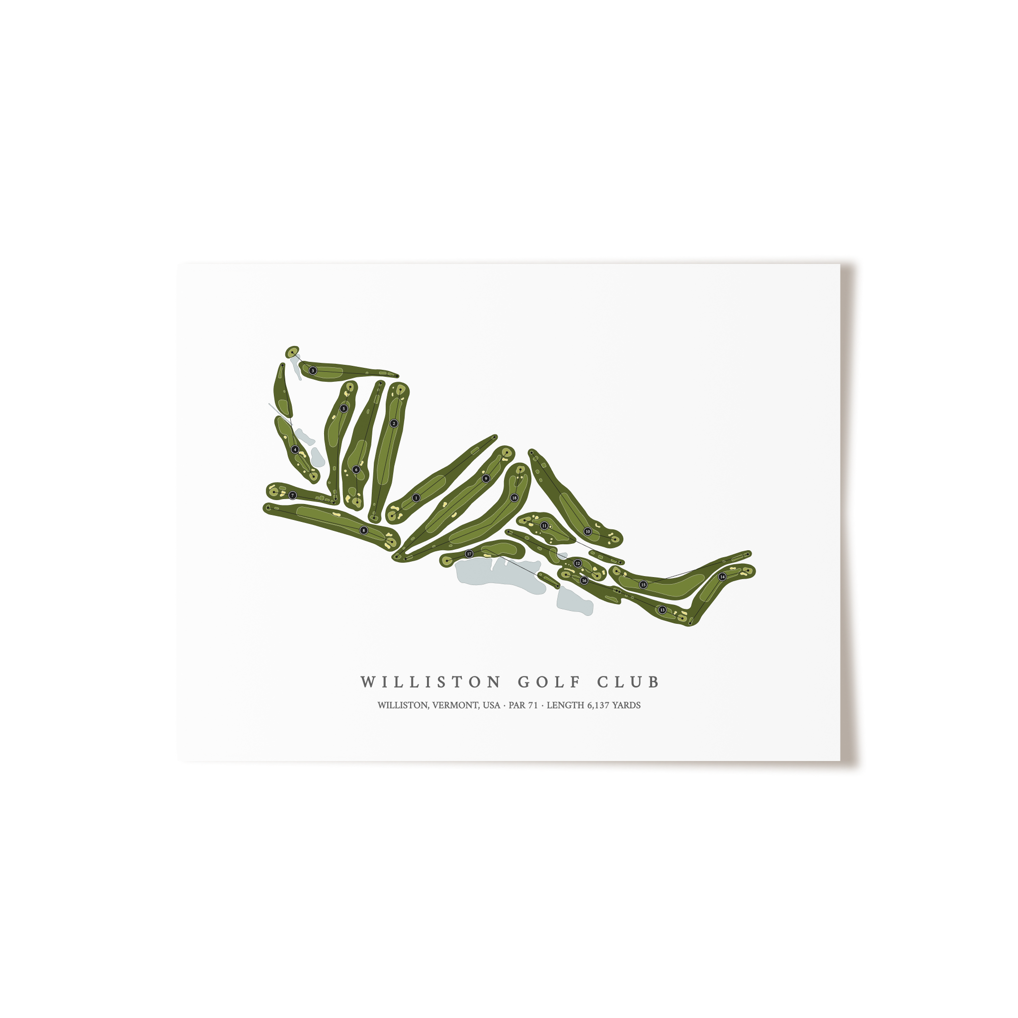 Williston Golf Club | Golf Course Map | Unframed