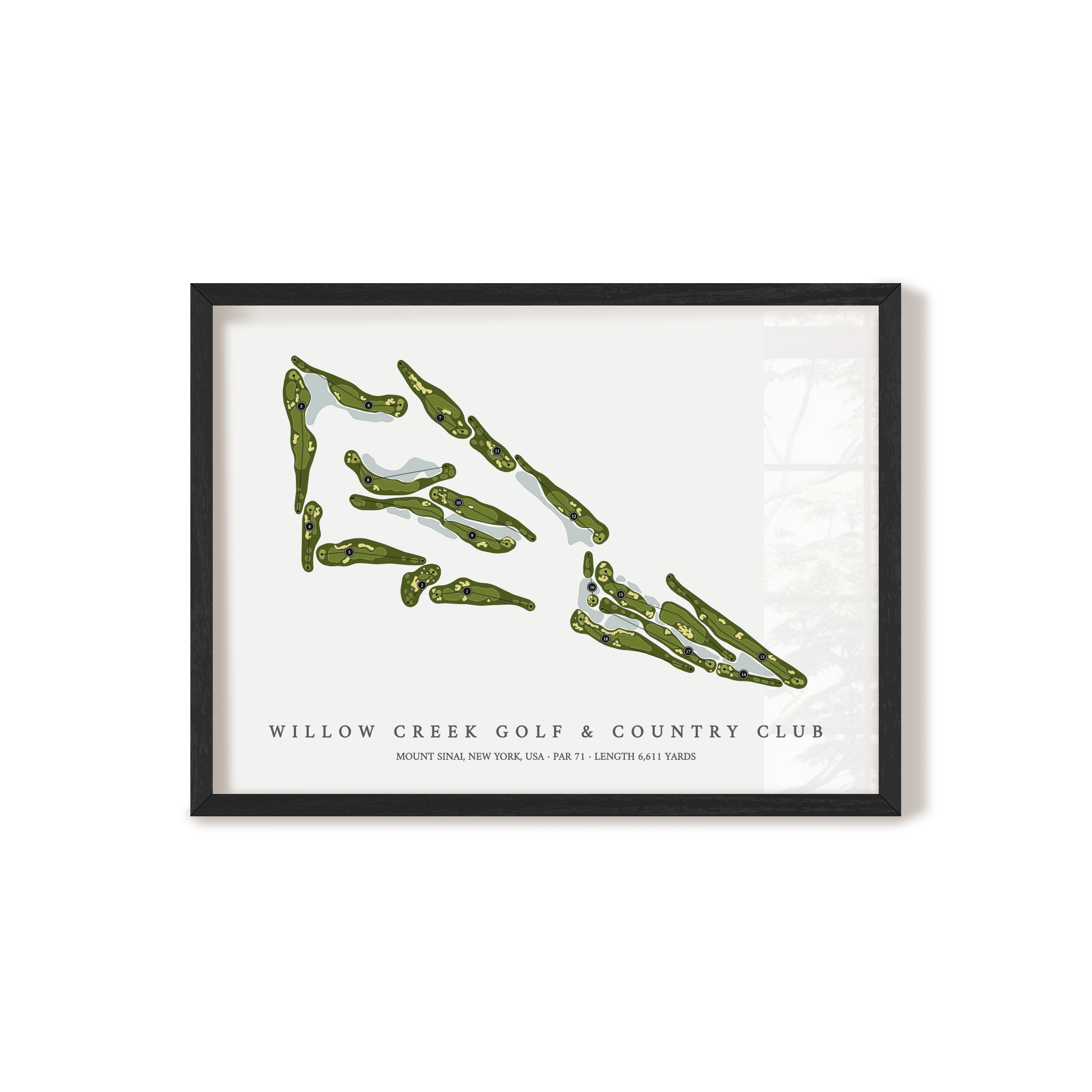 Willow Creek Golf & Country Club | Golf Course Map | Black Frame