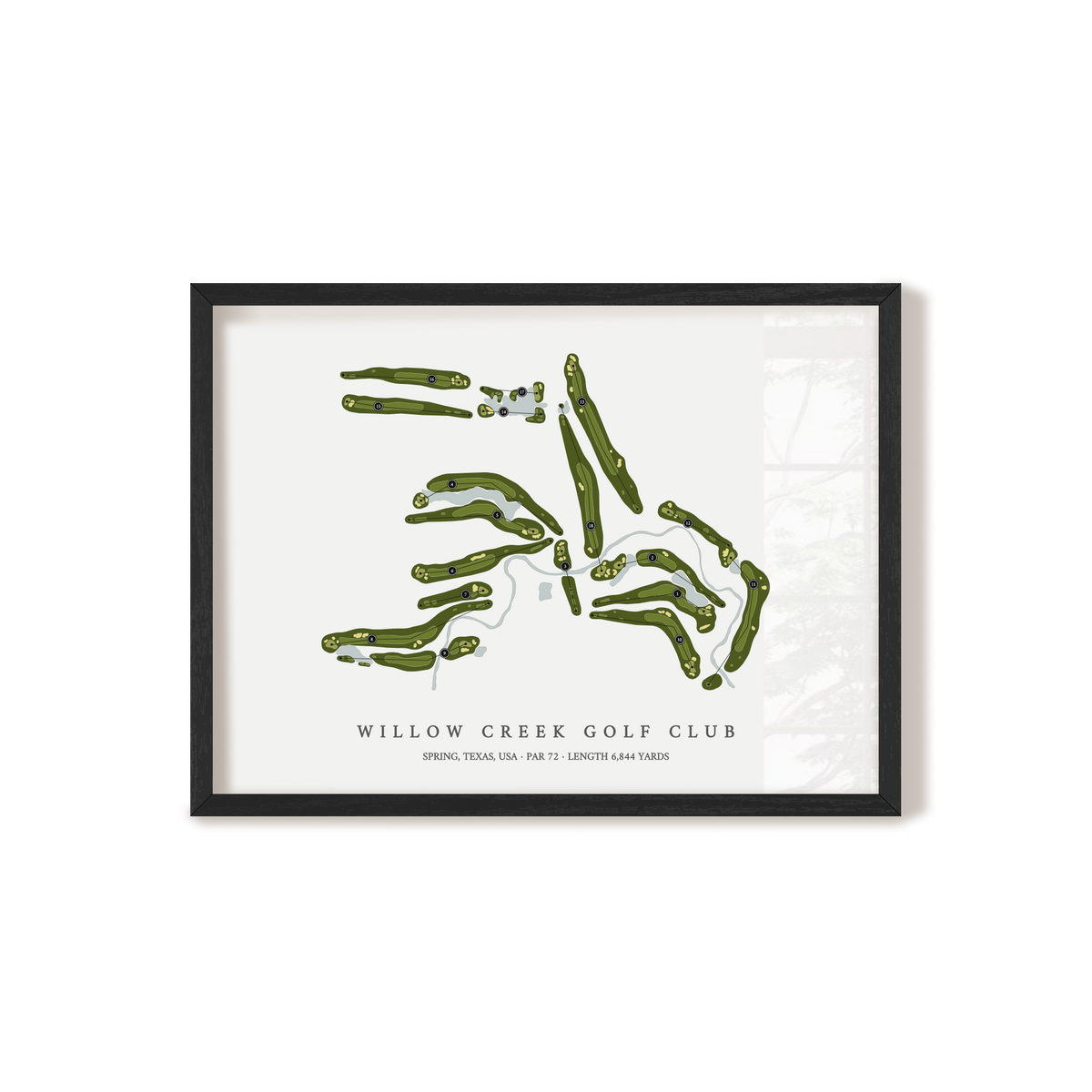 Willow Creek Golf Club | Golf Course Print | Black Frame