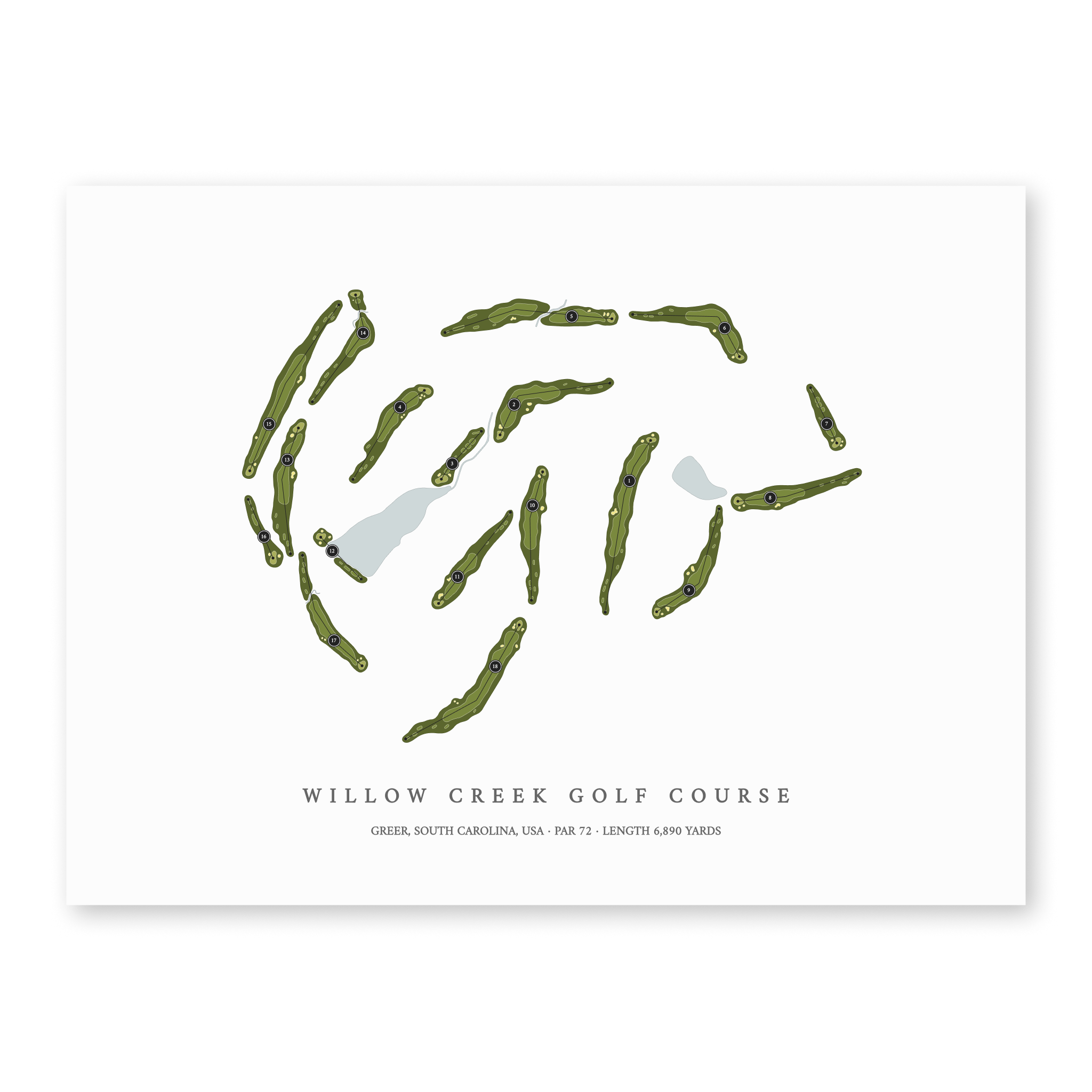 Willow Creek Golf Course | Golf Course Print | Unframed