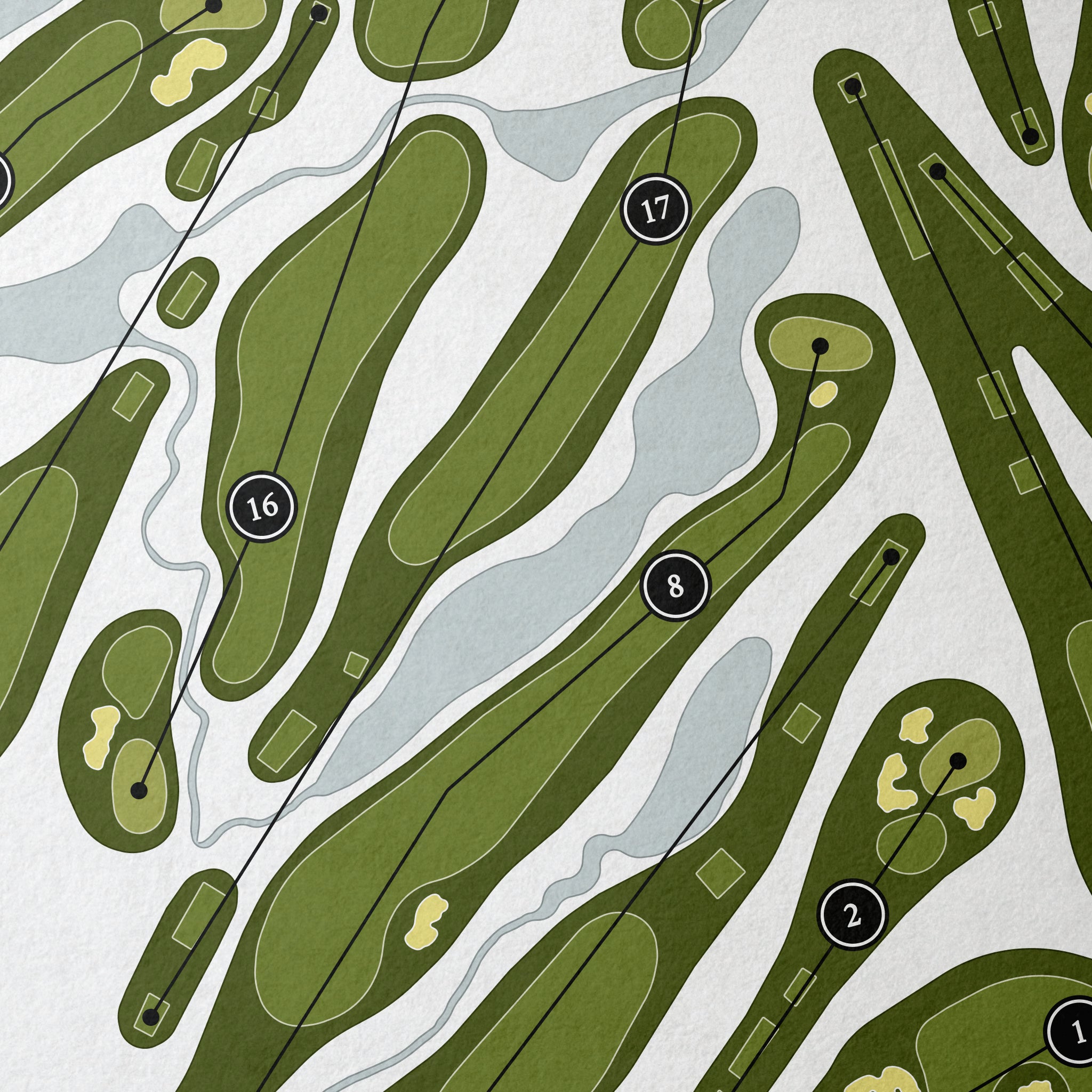 Willow Oaks Country Club | Golf Course Print | Close Up