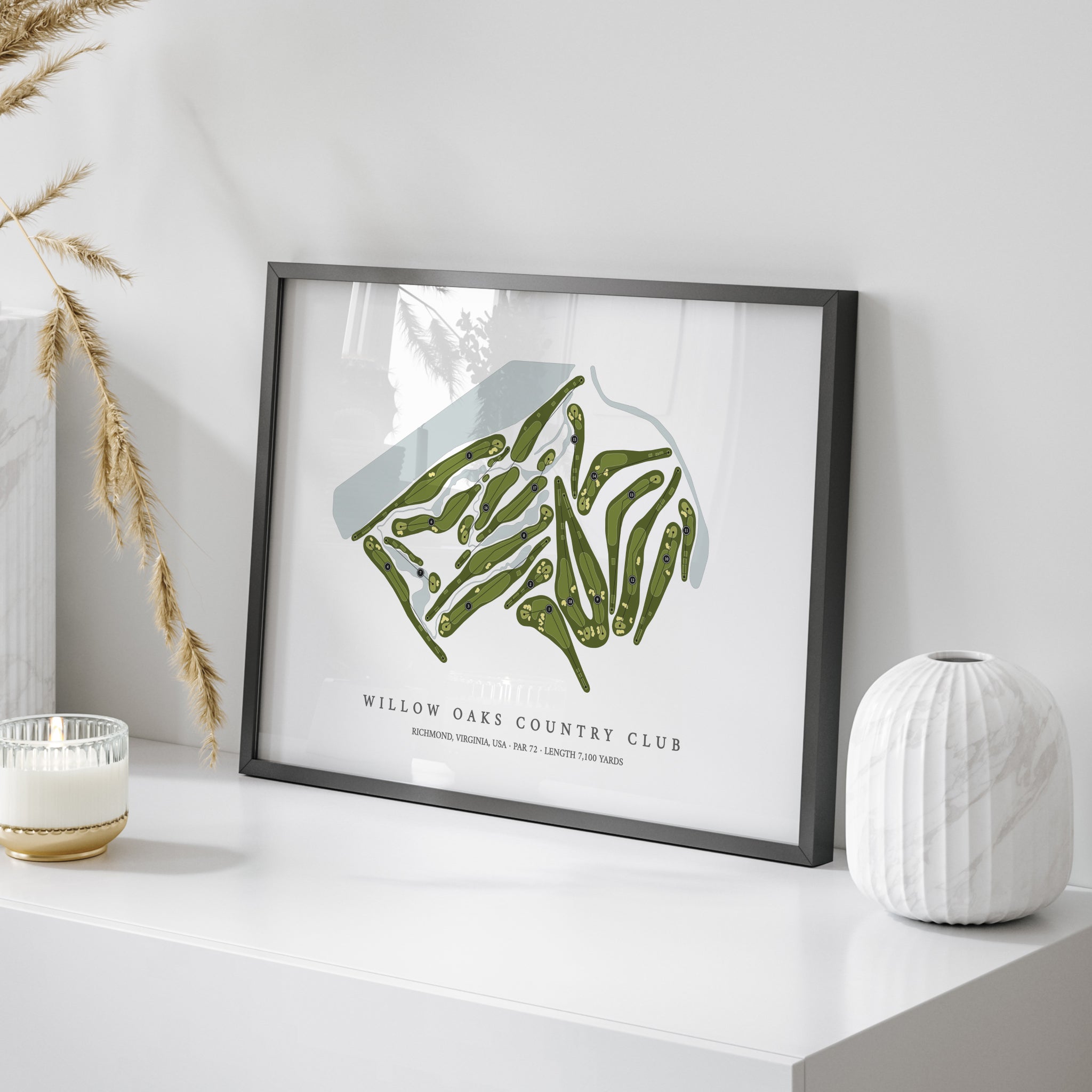 Willow Oaks Country Club | Golf Course Print | On Table