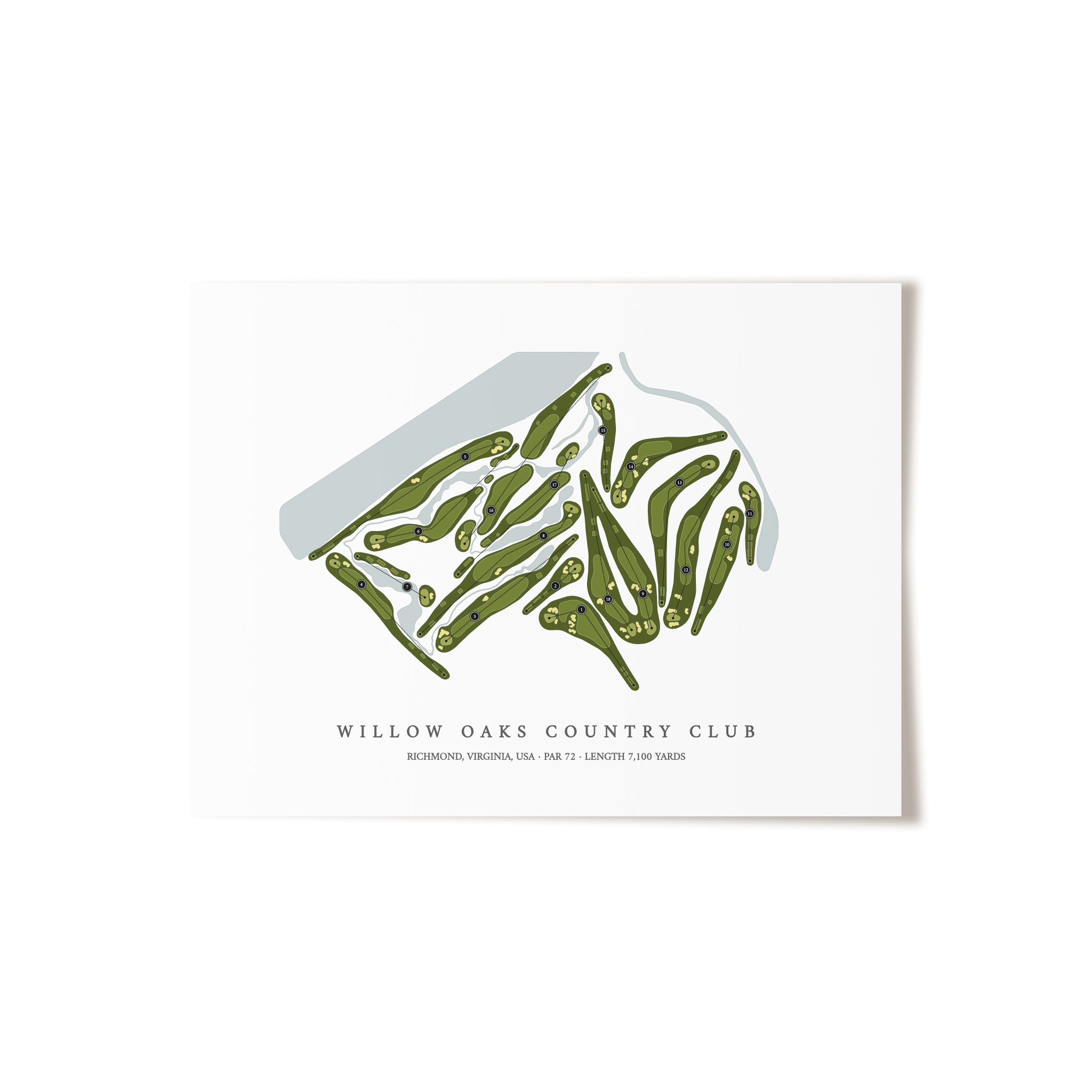Willow Oaks Country Club | Golf Course Print | Unframed