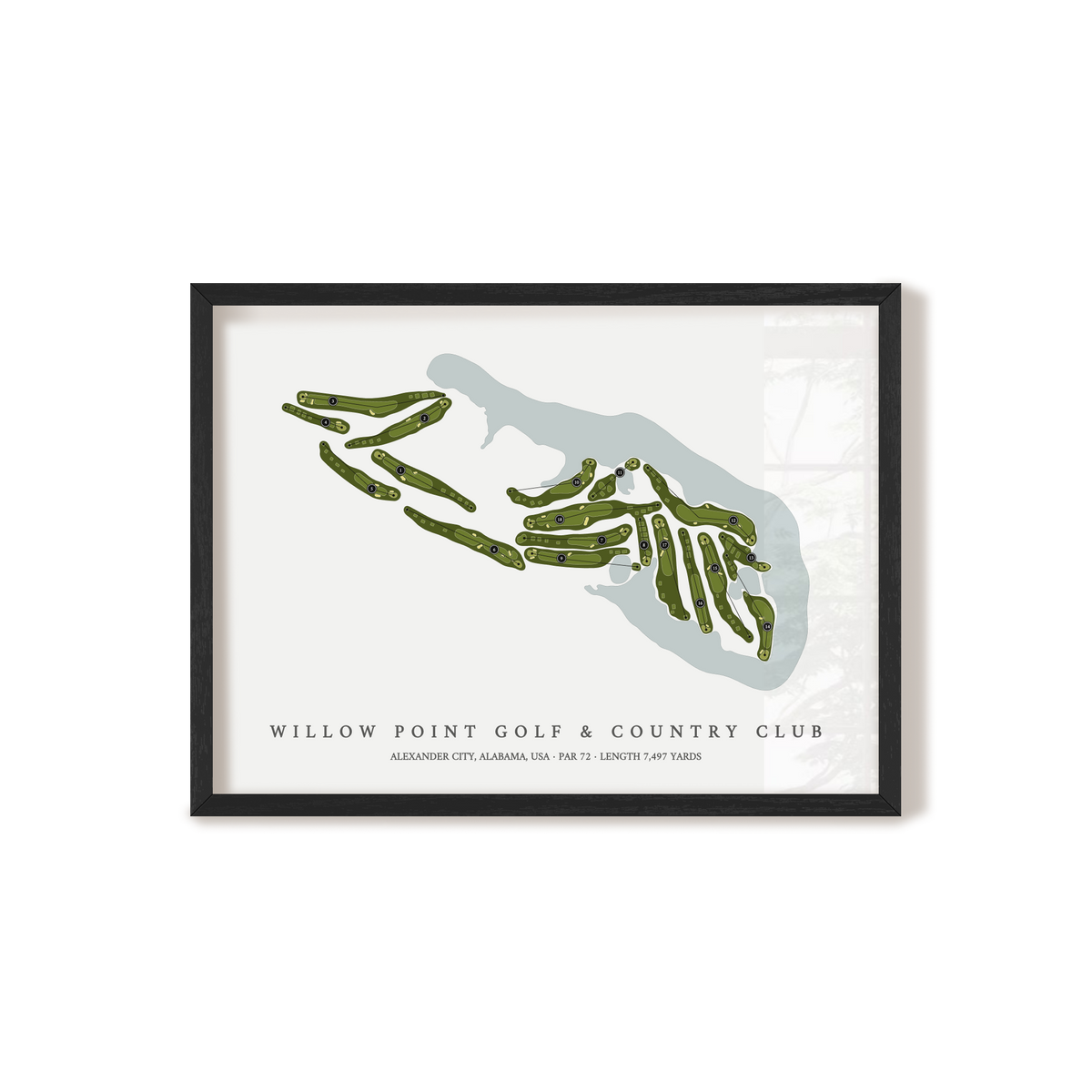 Willow Point Golf & Country Club | Golf Course Map | Black Frame
