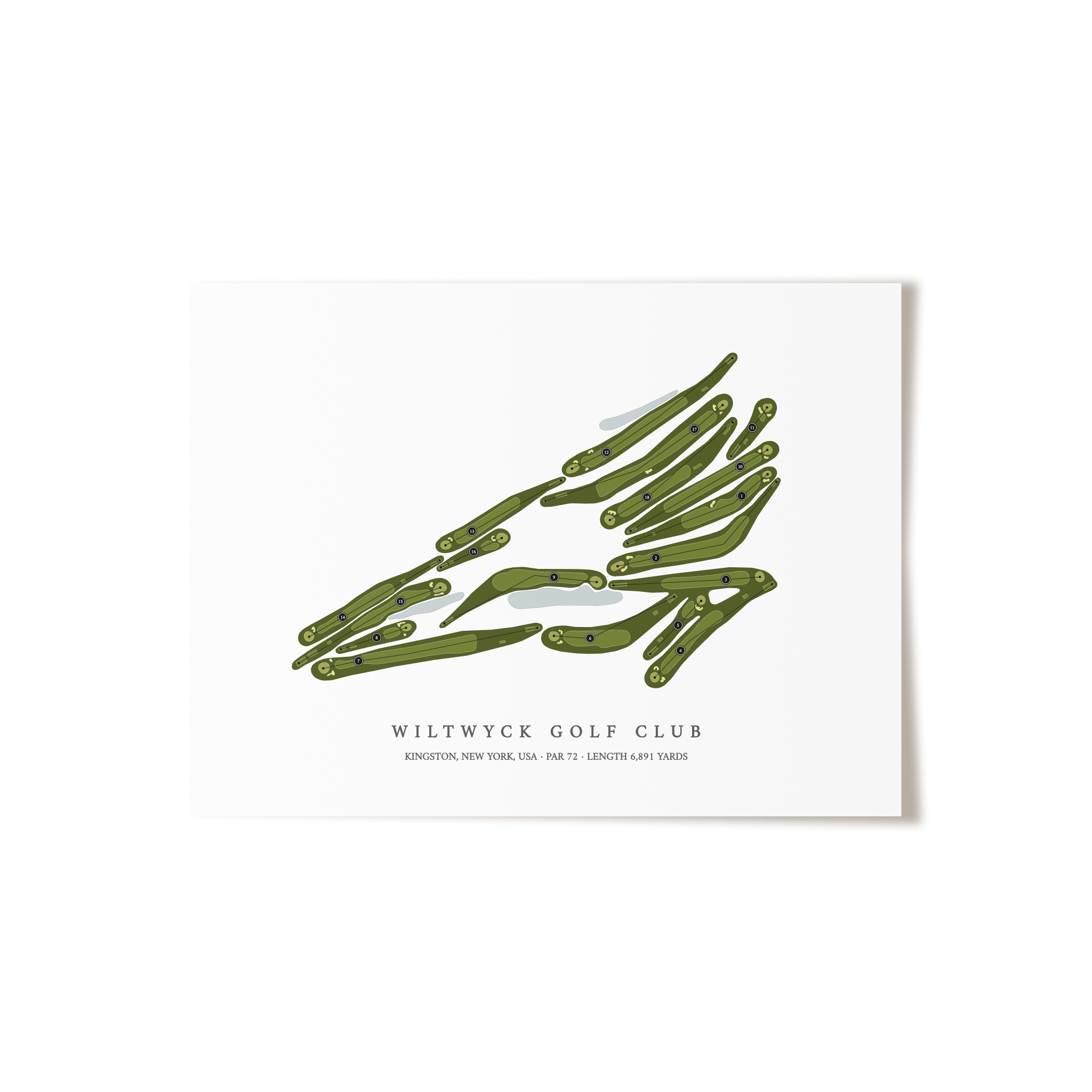 Wiltwyck Golf Club | Golf Course Map | Unframed
