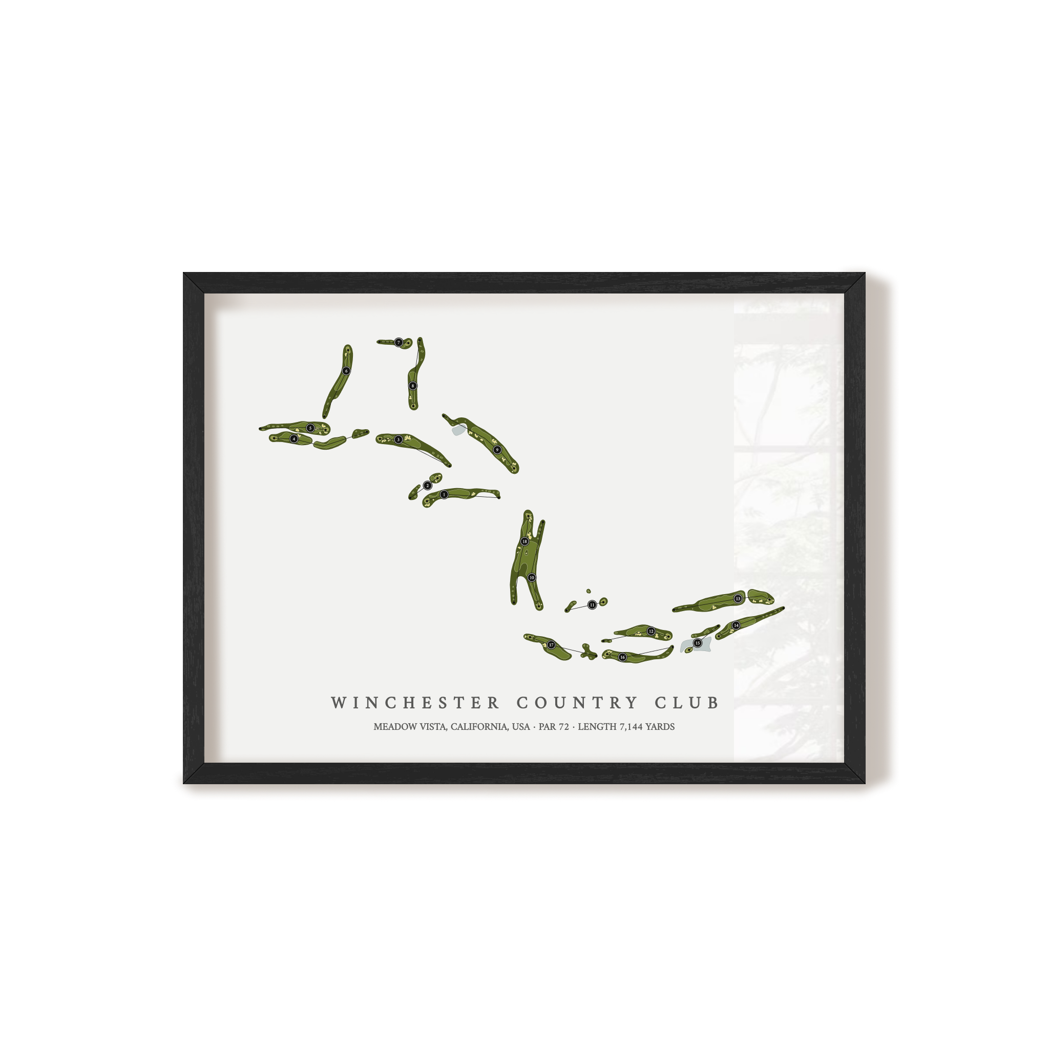 Winchester Country Club | Golf Course Map | Black Frame
