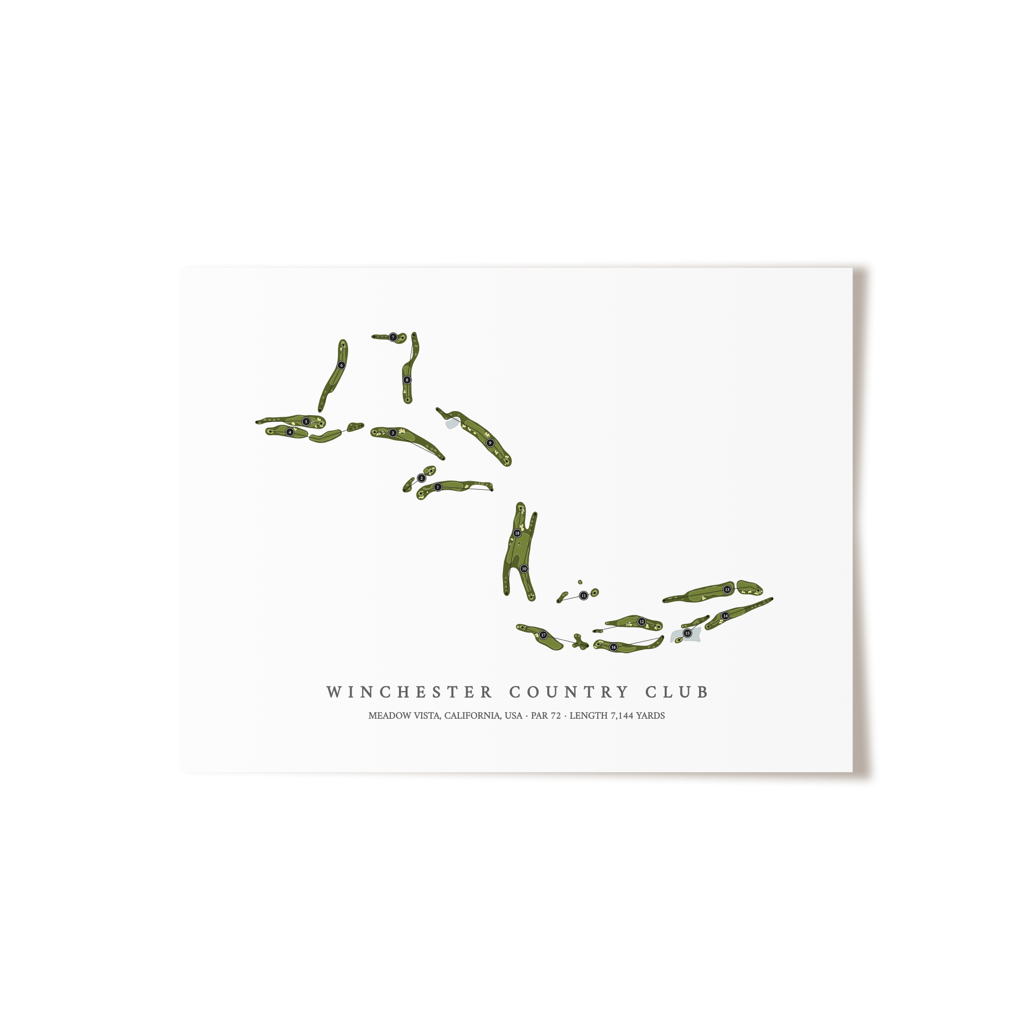 Winchester Country Club | Golf Course Map | Unframed