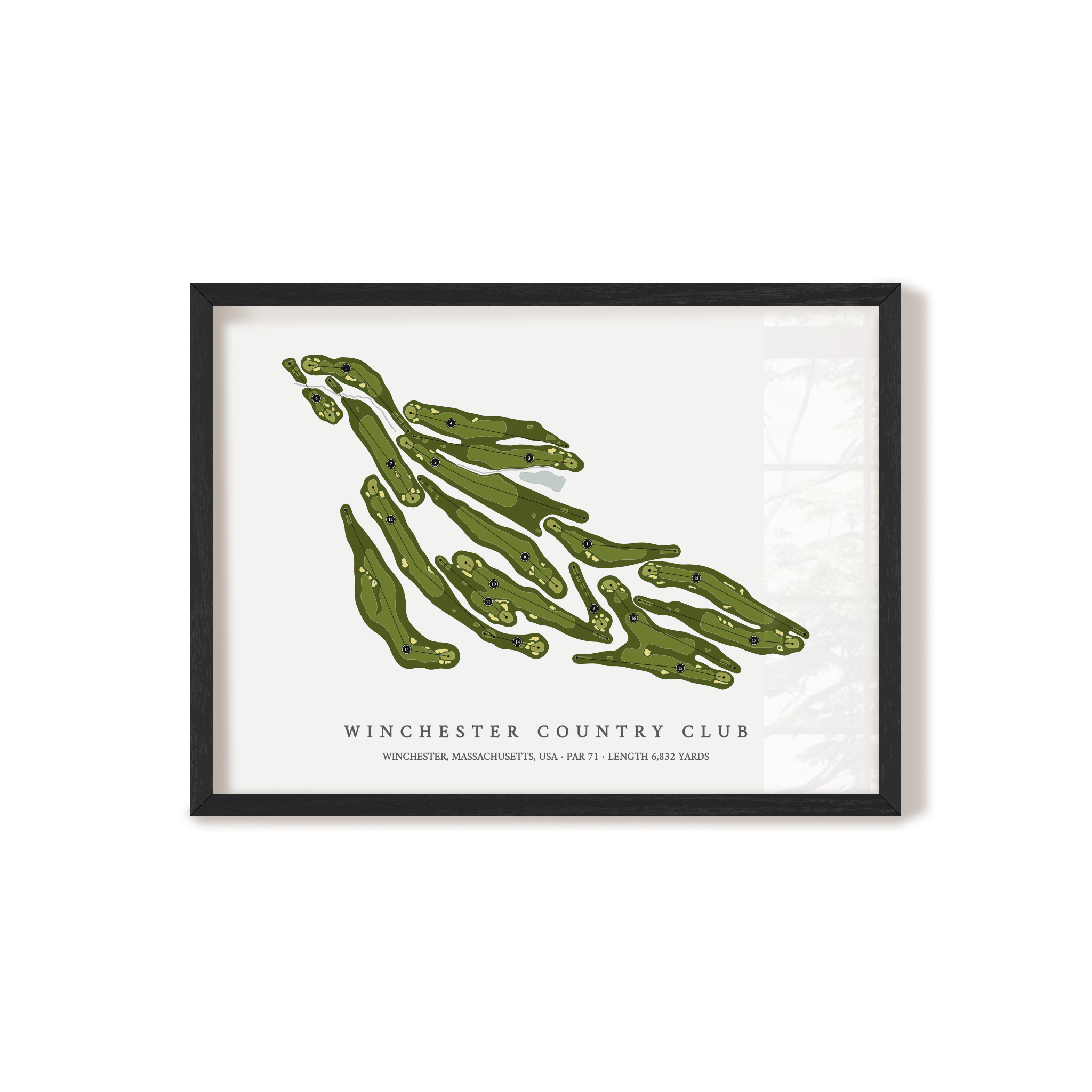 Winchester Country Club | Golf Course Map | Black Frame