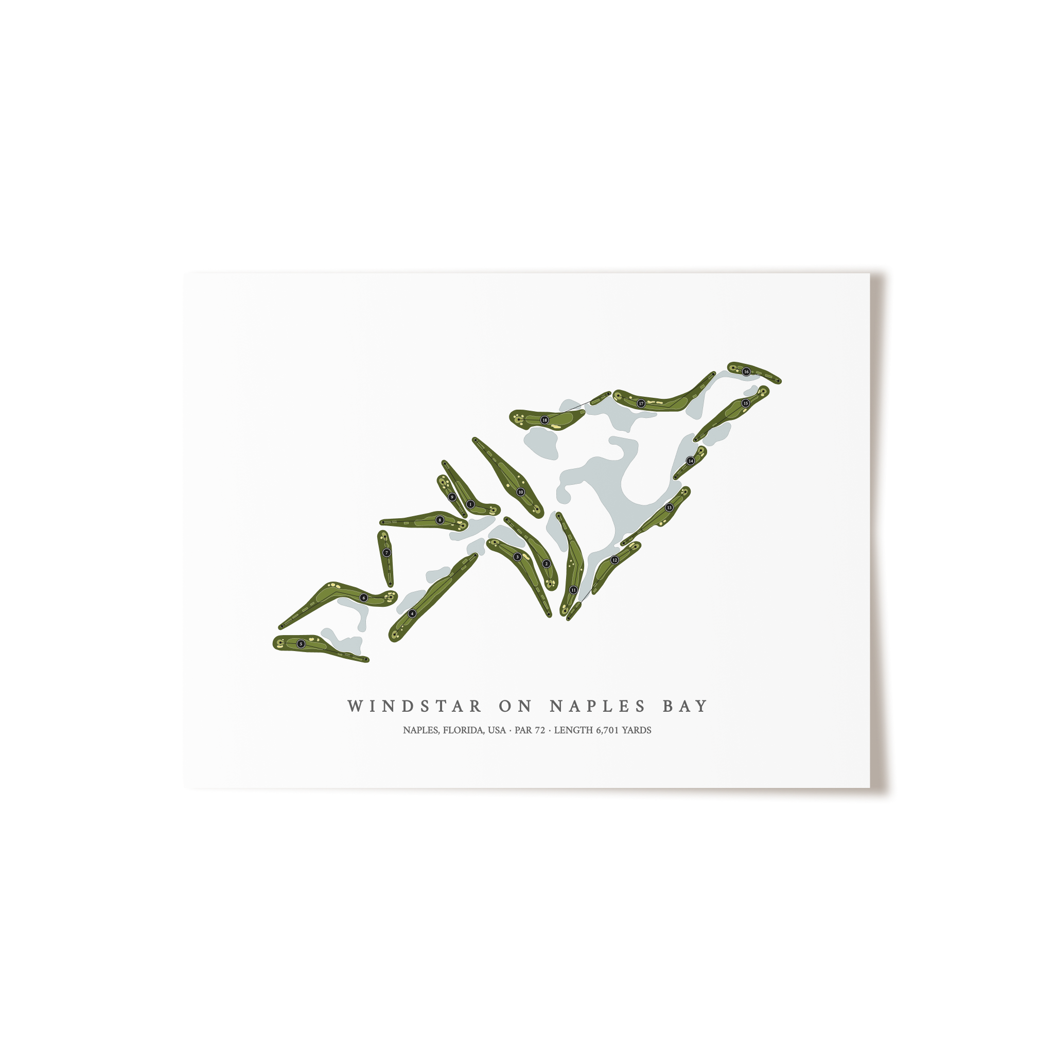 Windstar on Naples Bay | Golf Course Map | Unframed
