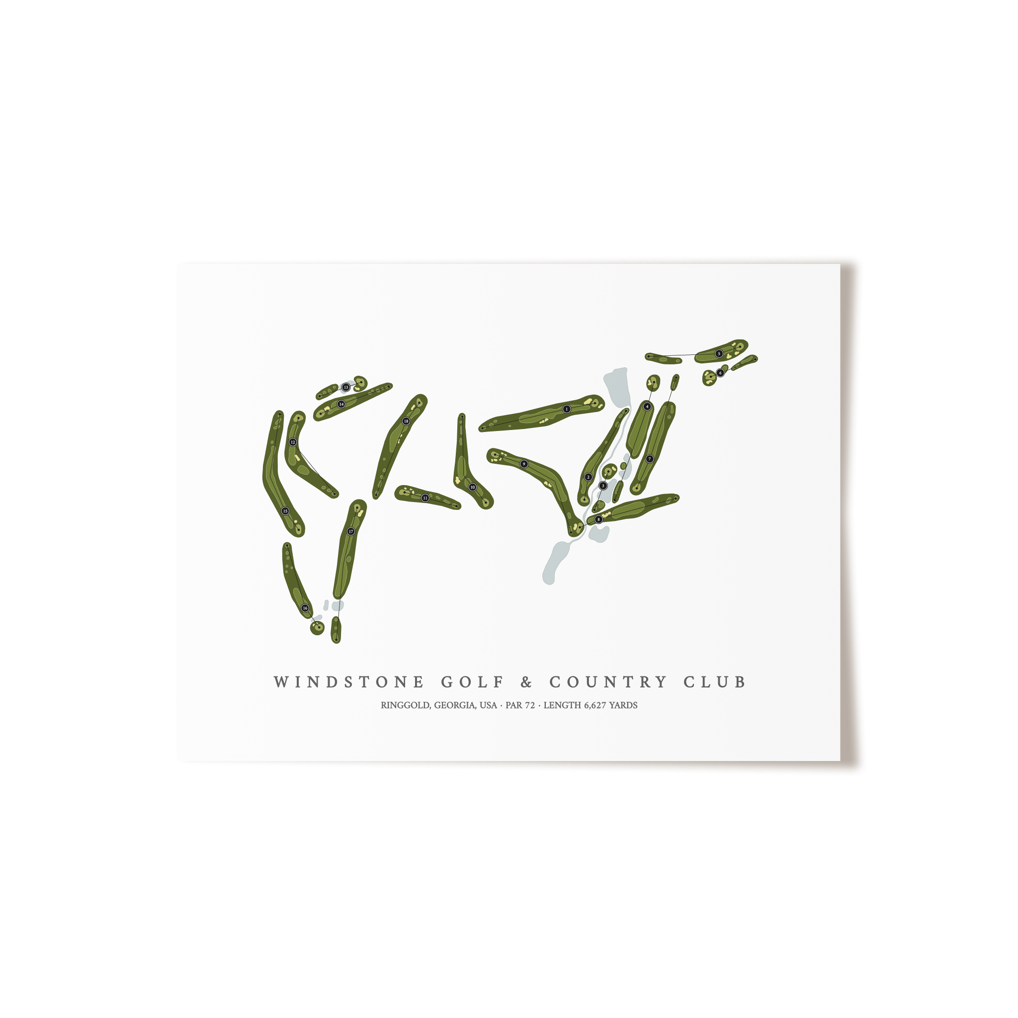 Windstone Golf & Country Club | Golf Course Map | Unframed