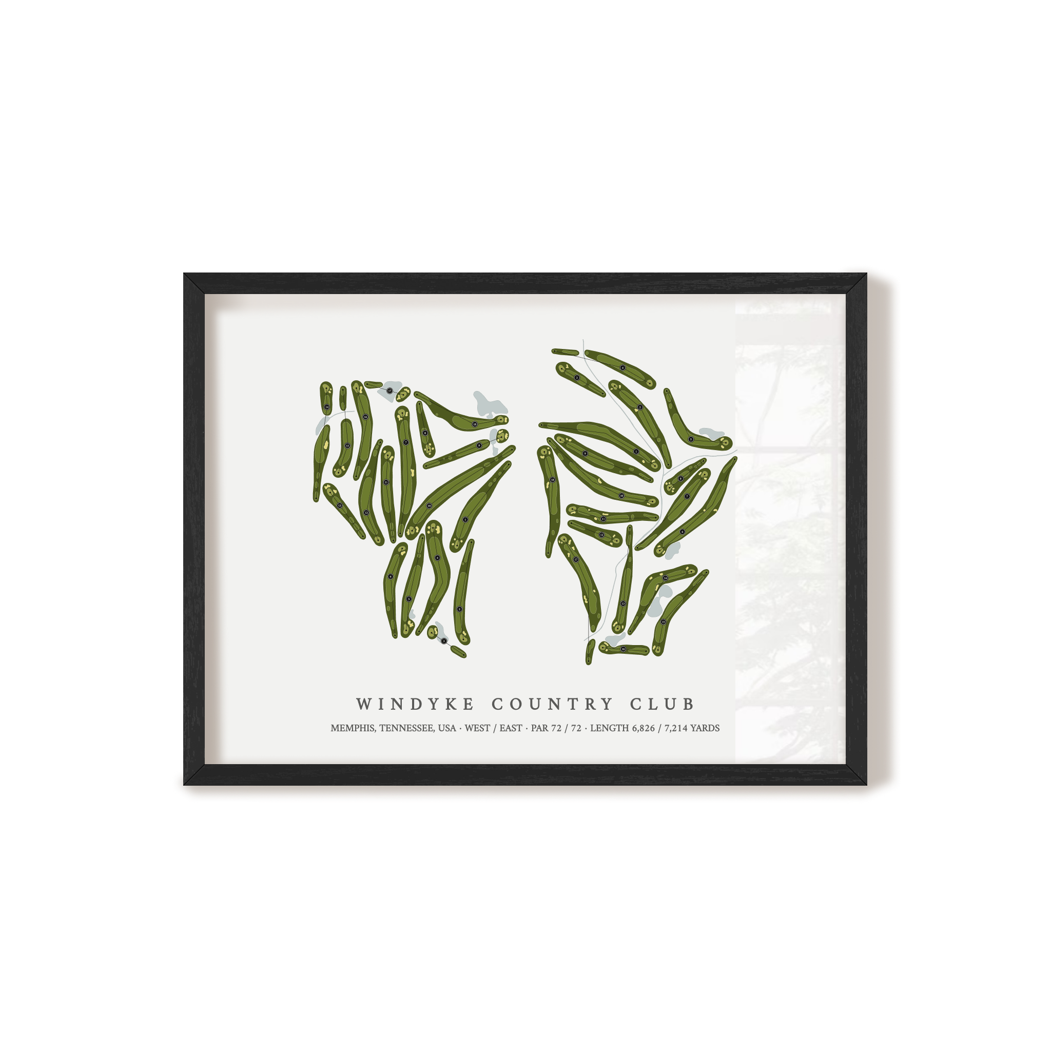 Windyke Country Club | Golf Course Map | Black Frame