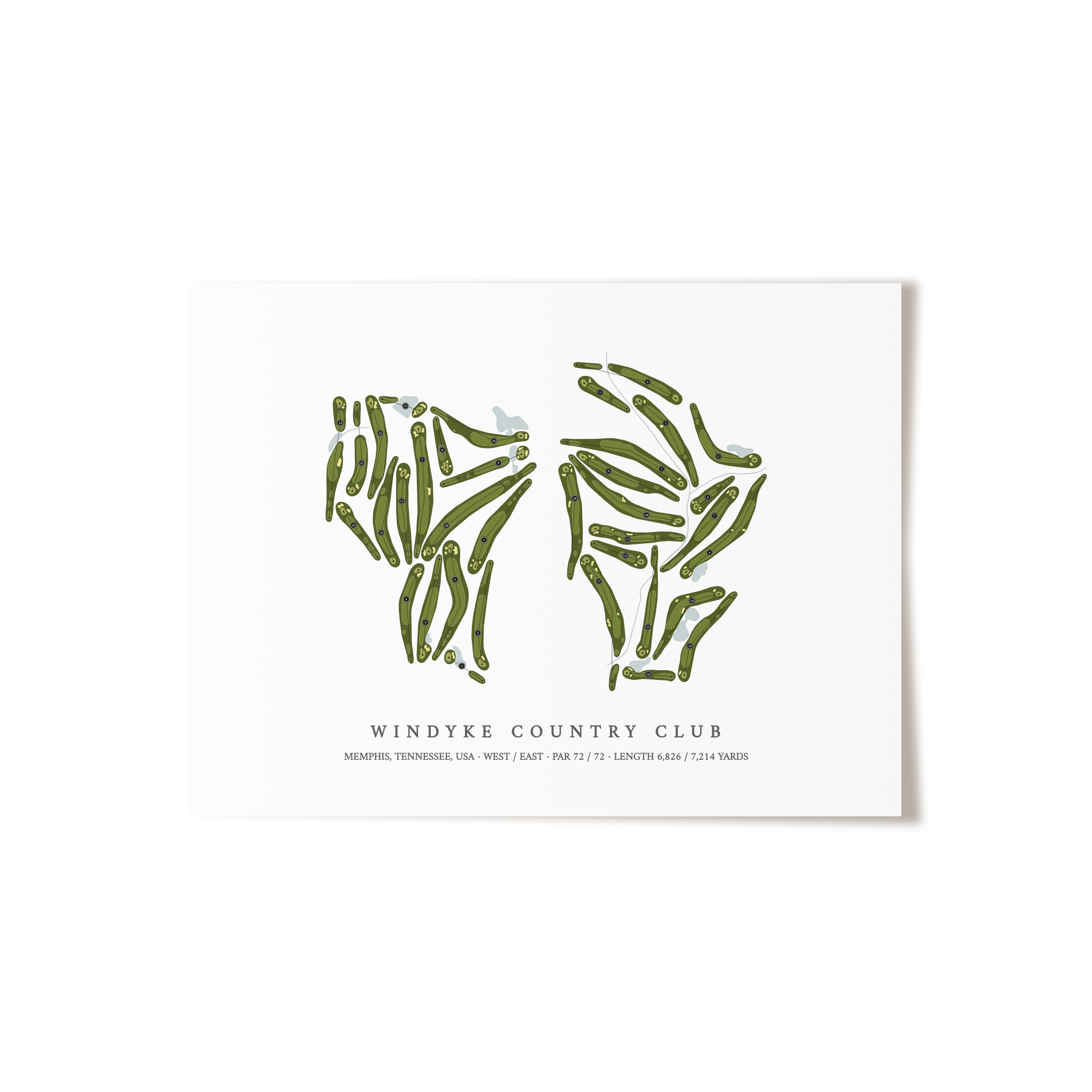 Windyke Country Club | Golf Course Map | Unframed
