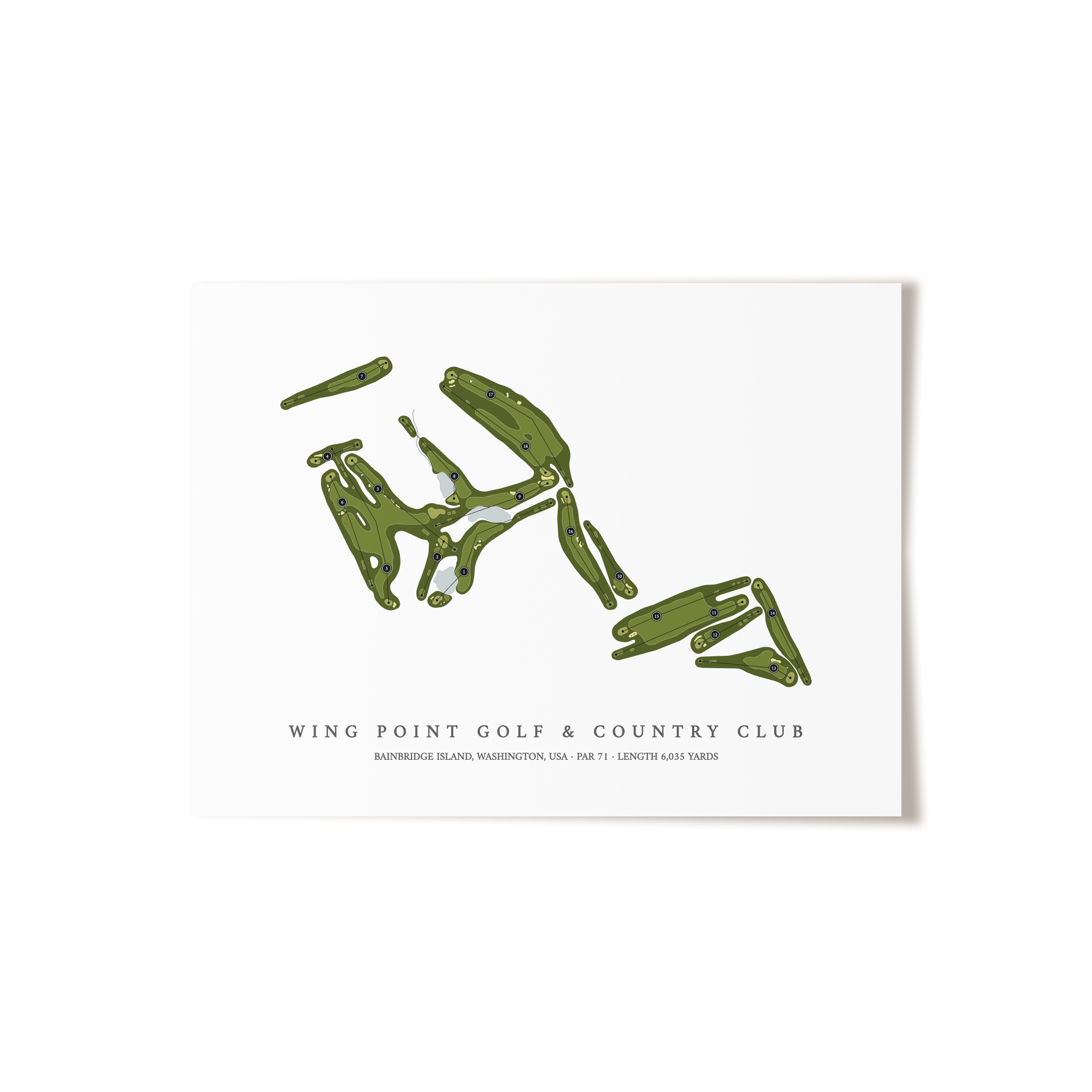 Wing Point Golf & Country Club | Golf Course Map | Unframed