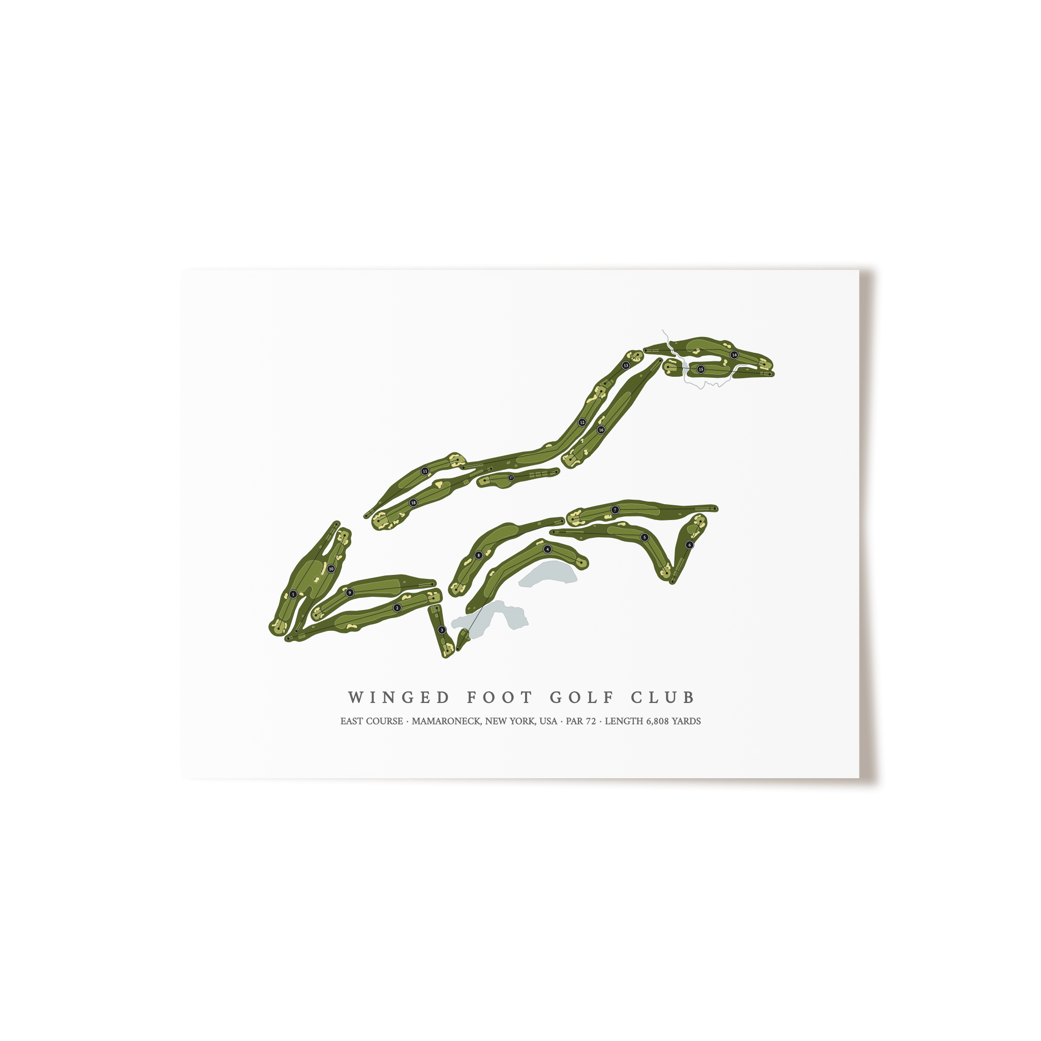Winged Foot Golf Club - East Course | Golf Course Print | Unframed