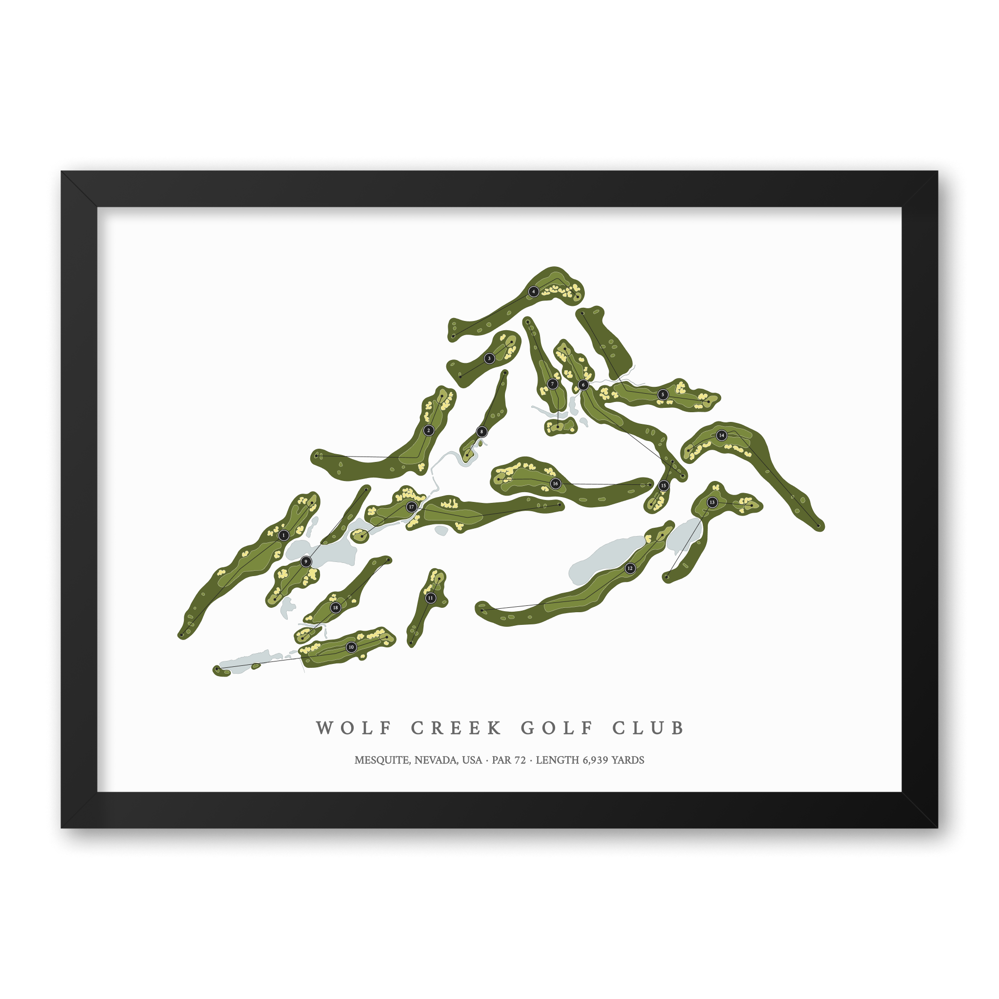 Wolf Creek Golf Club | Golf Course Print | Black Frame