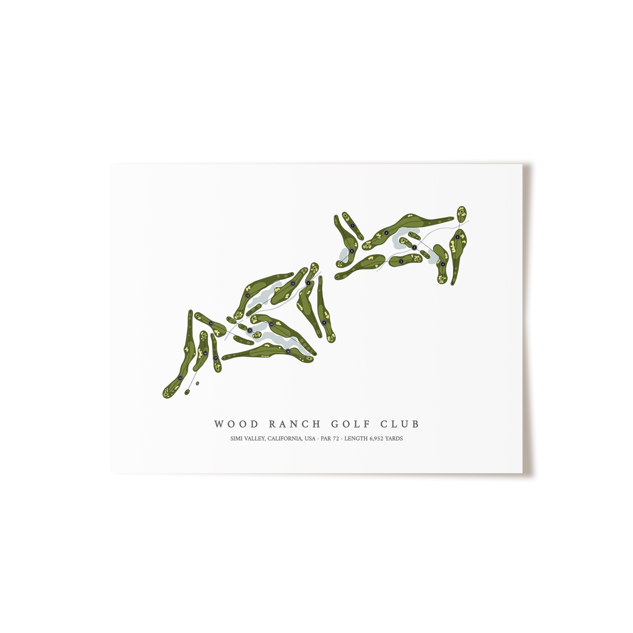 Wood Ranch Golf Club | Golf Course Map | Unframed