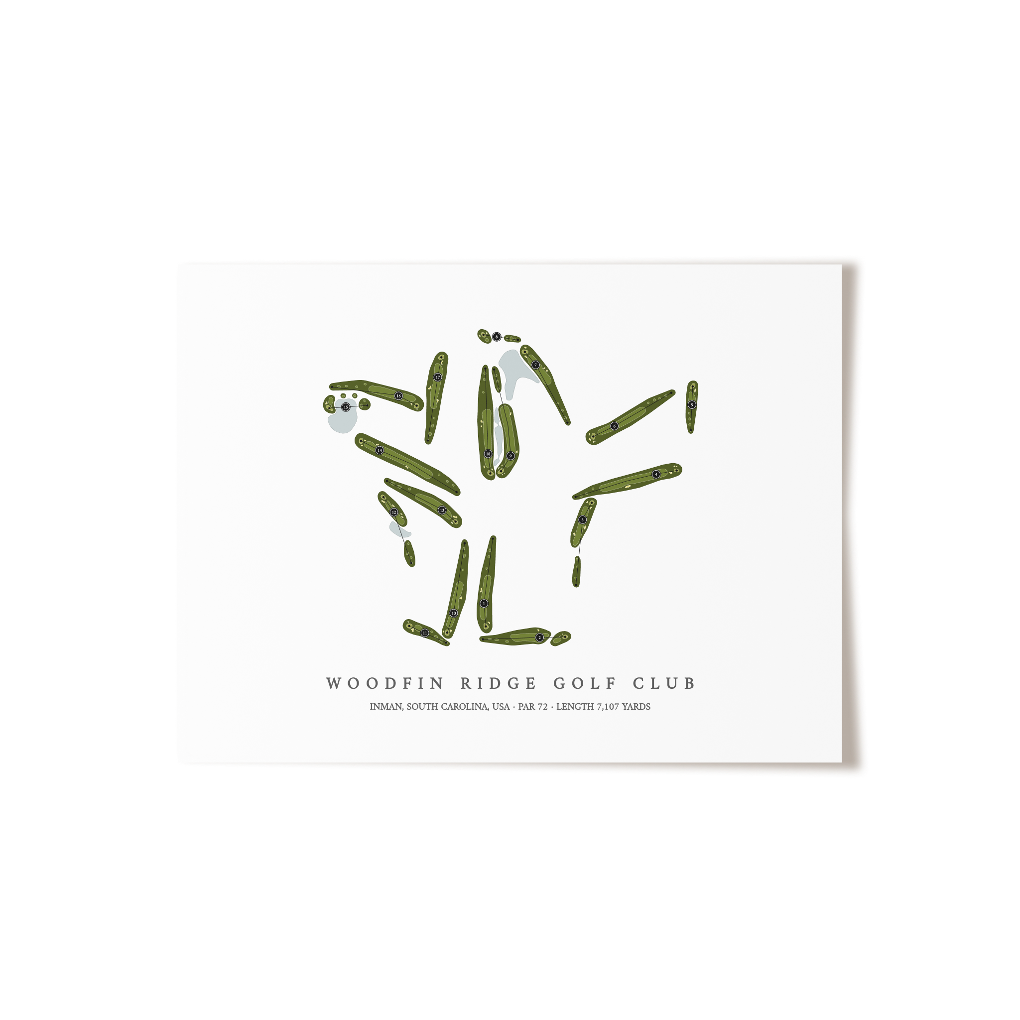 Woodfin Ridge Golf Club | Golf Course Map | Unframed