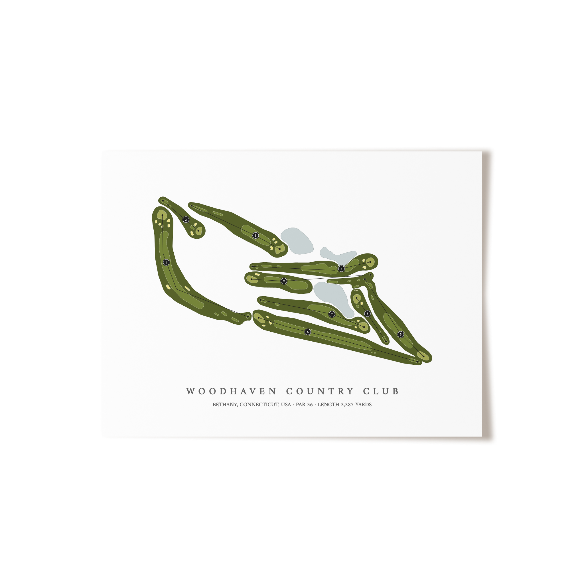 Woodhaven Country Club | Golf Course Map | Unframed