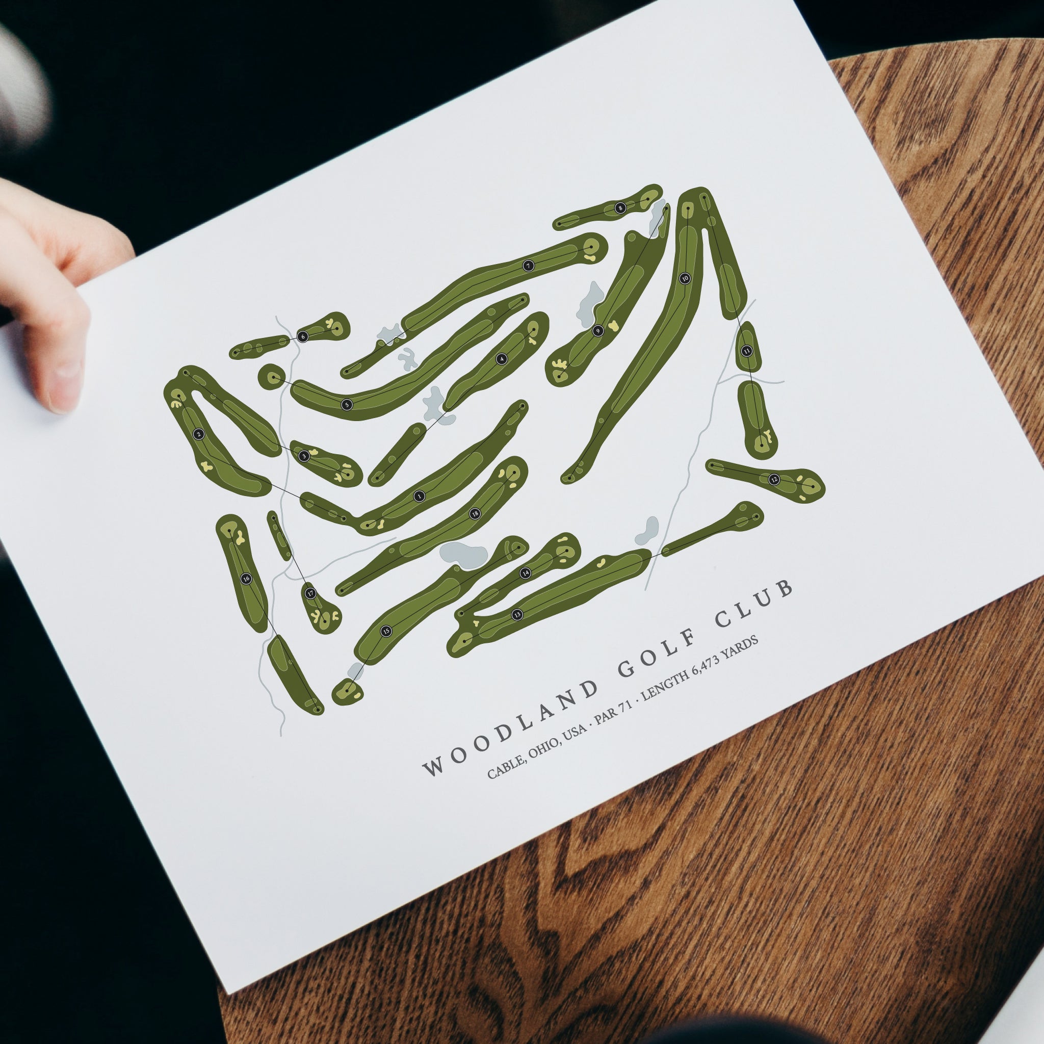 Woodland Golf Club | Golf Course Map | With Laptop