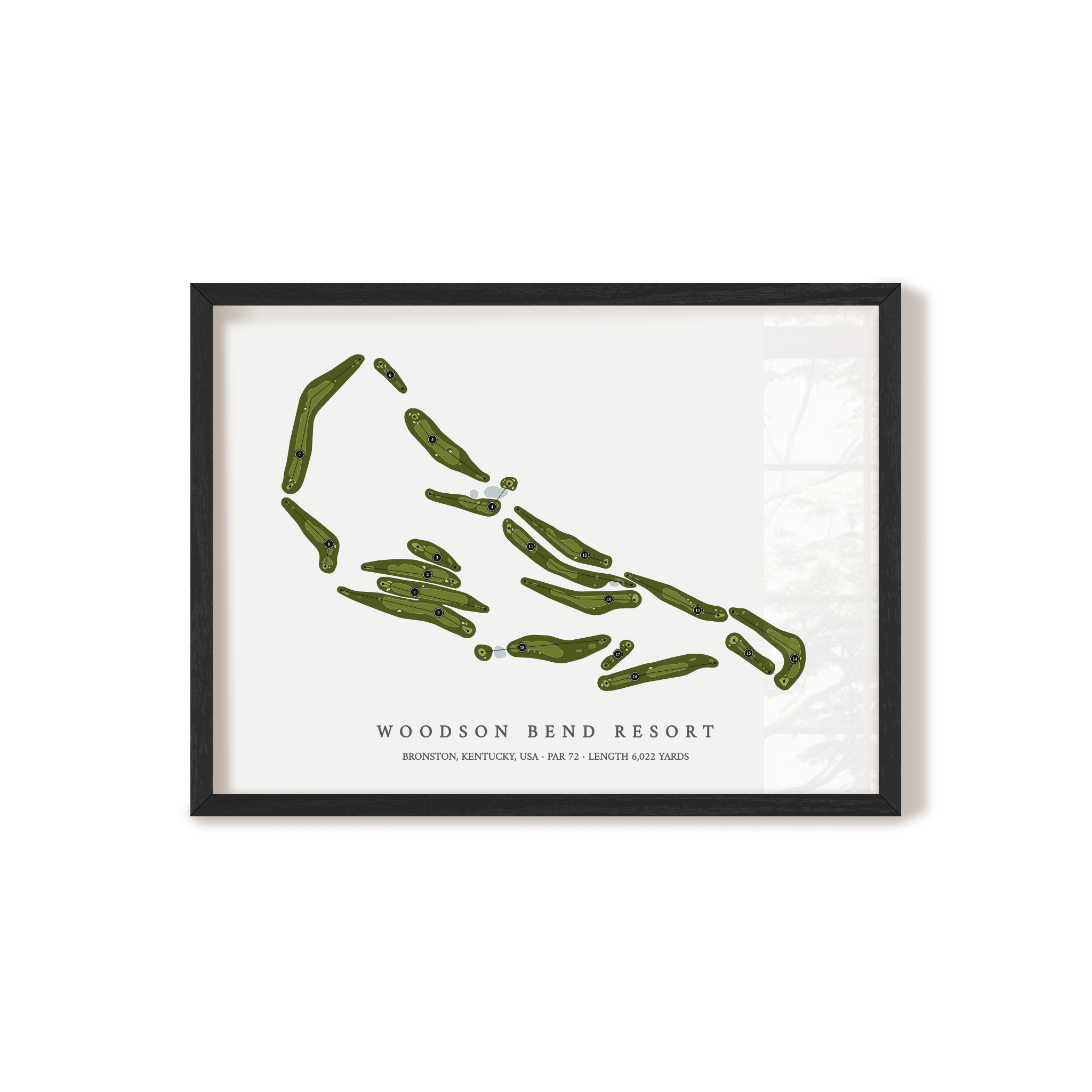 Woodson Bend Resort | Golf Course Print | Black Frame