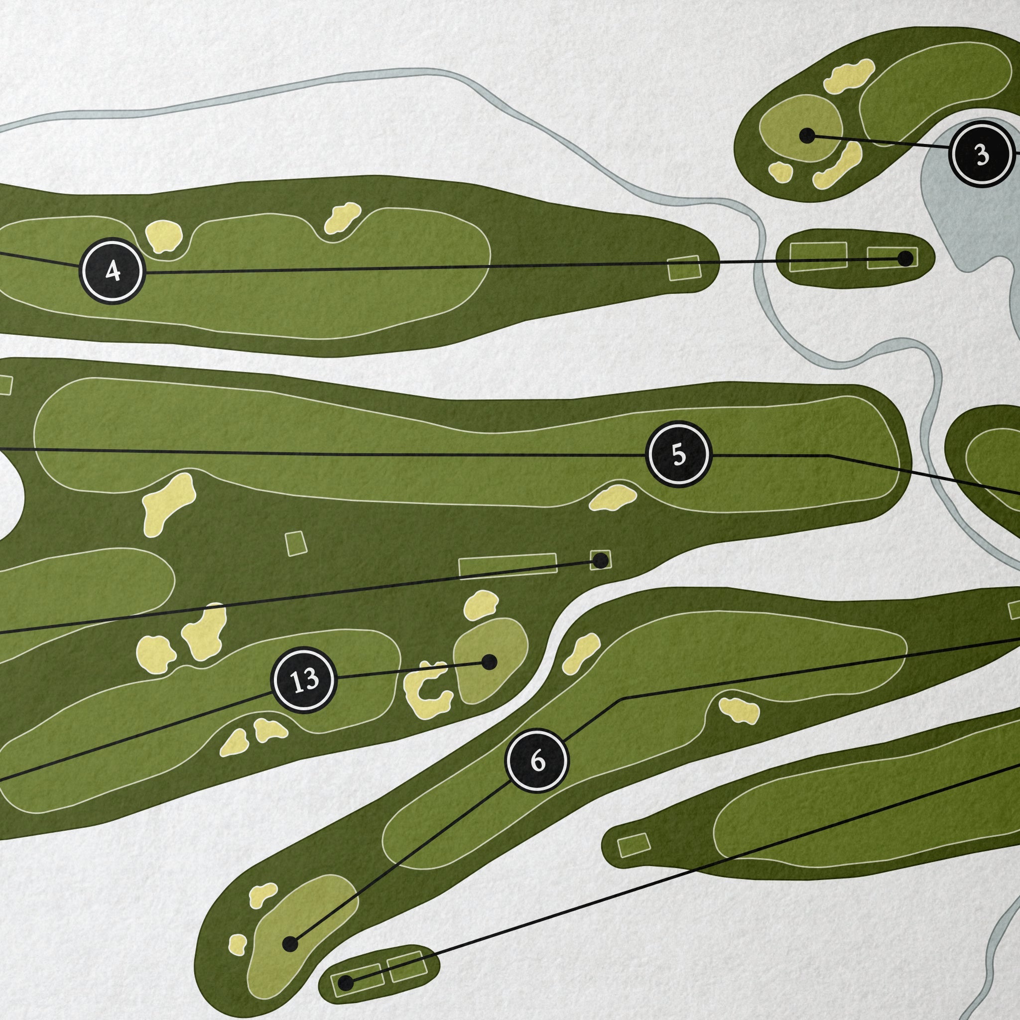 Woodway Country Club | Golf Course Map | Close Up