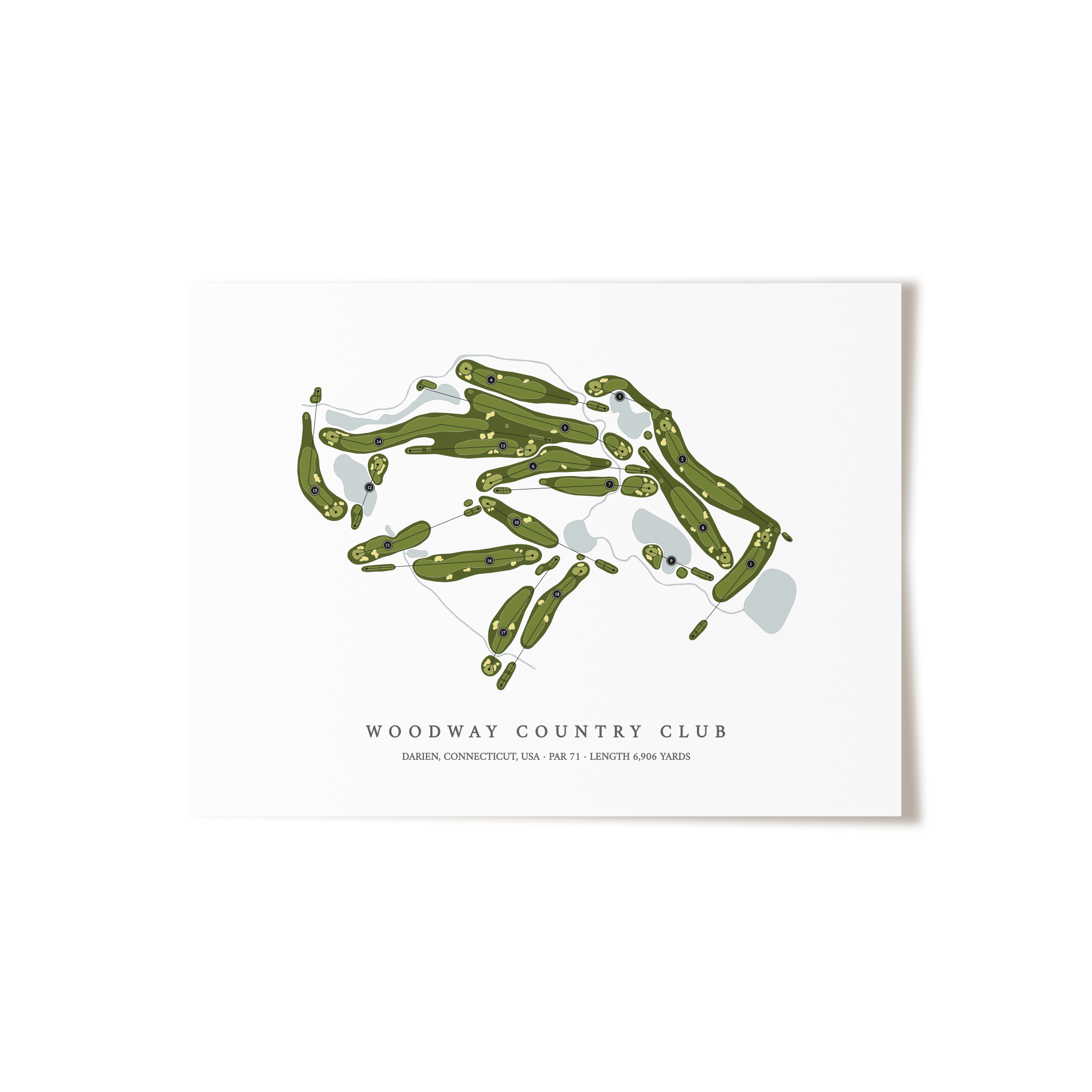 Woodway Country Club | Golf Course Map | Unframed