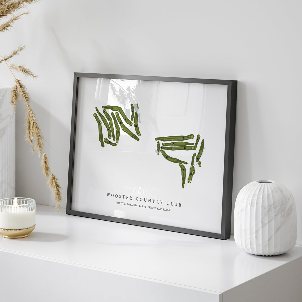 Wooster Country Club | Golf Course Print | On Table