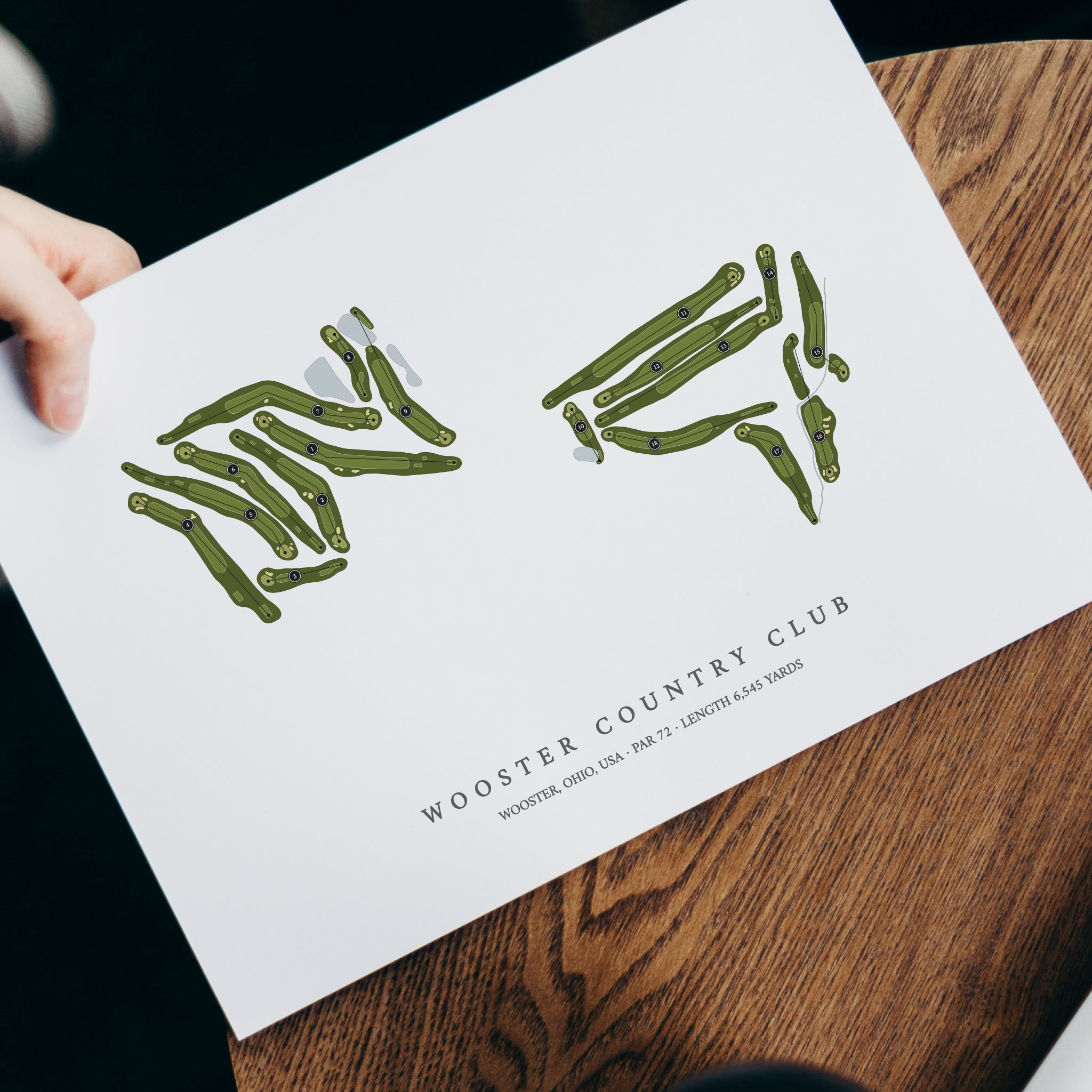 Wooster Country Club | Heritage Style Golf Course Print | With Laptop