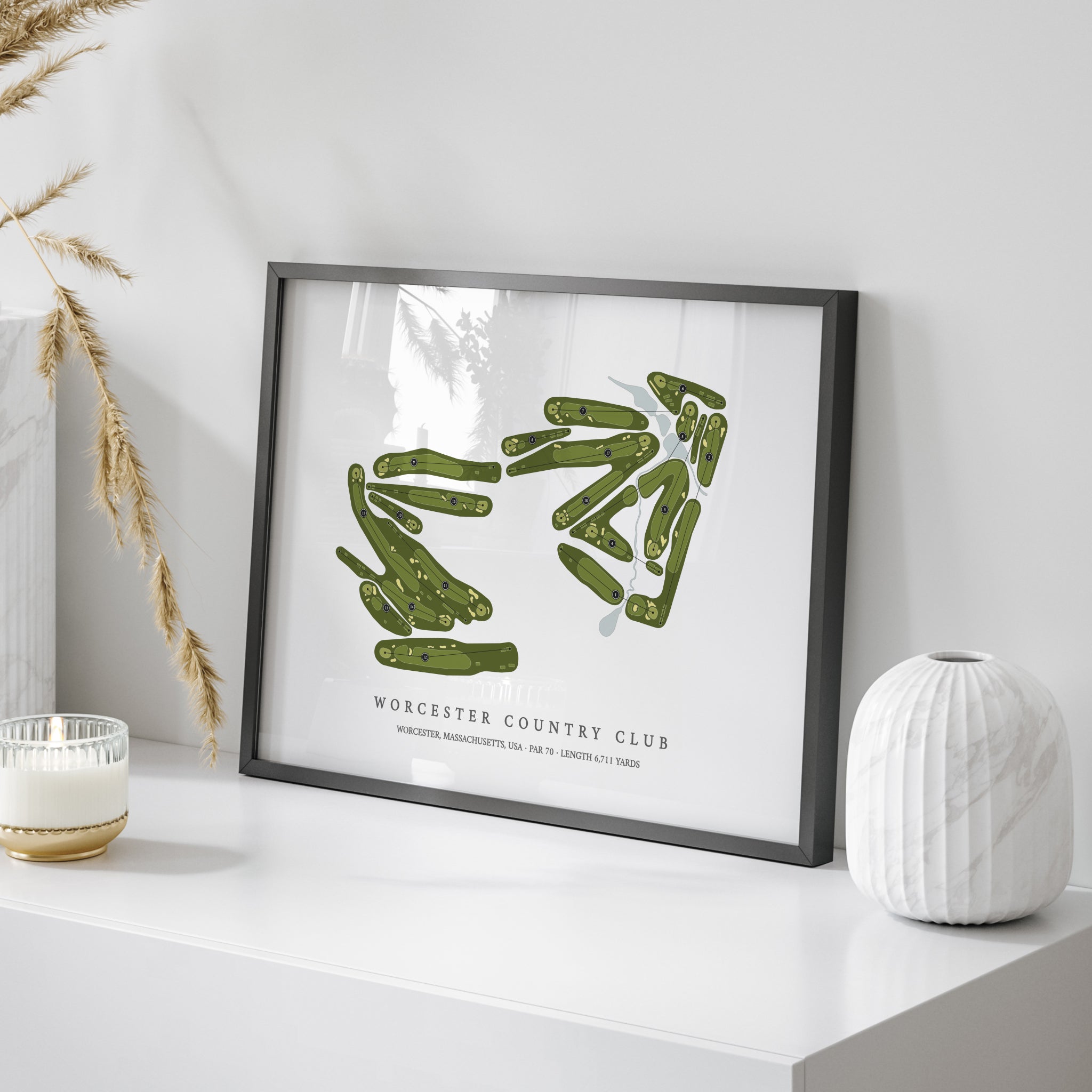 Worcester Country Club | Golf Course Map | On Table