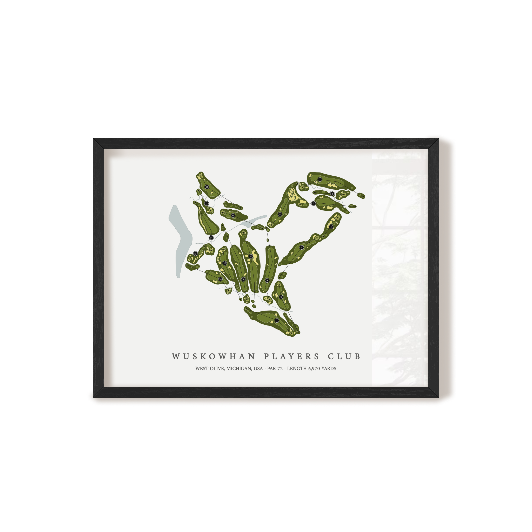 Wuskowhan Players Club | Golf Course Map | Black Frame