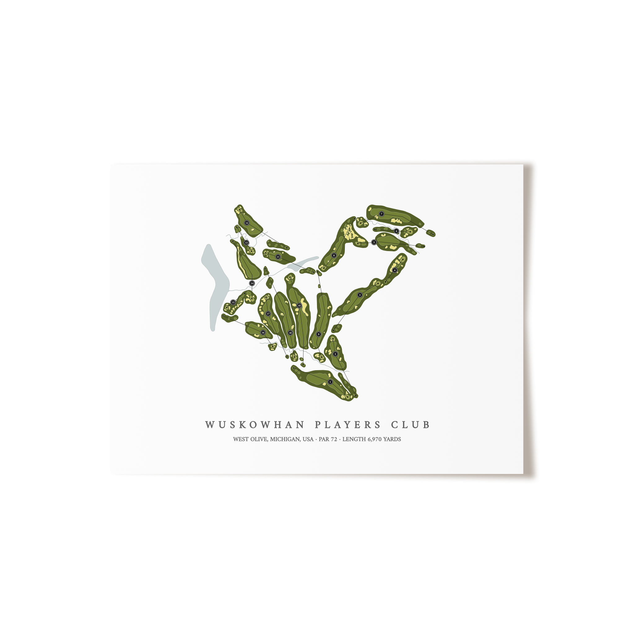 Wuskowhan Players Club | Golf Course Map | Unframed