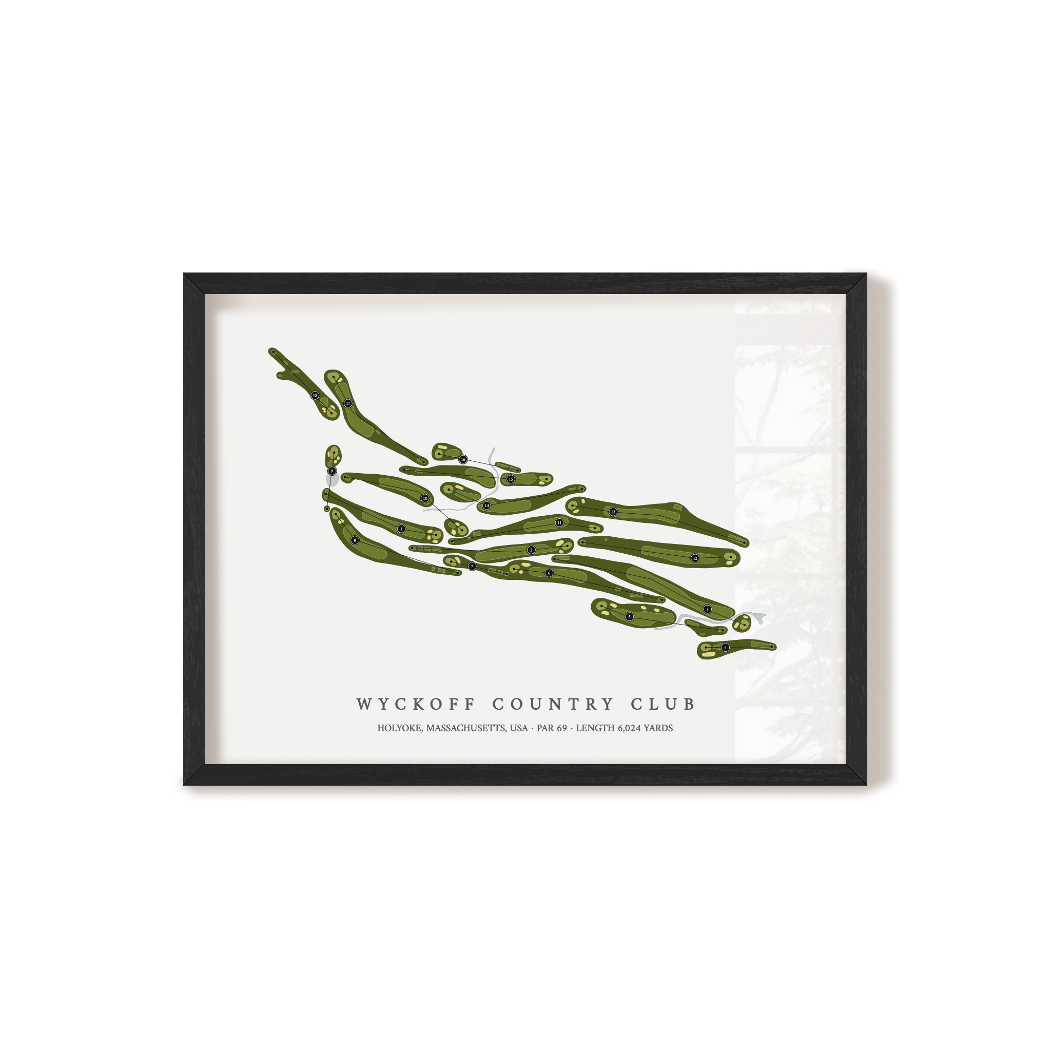 Wyckoff Country Club | Golf Course Map | Black Frame