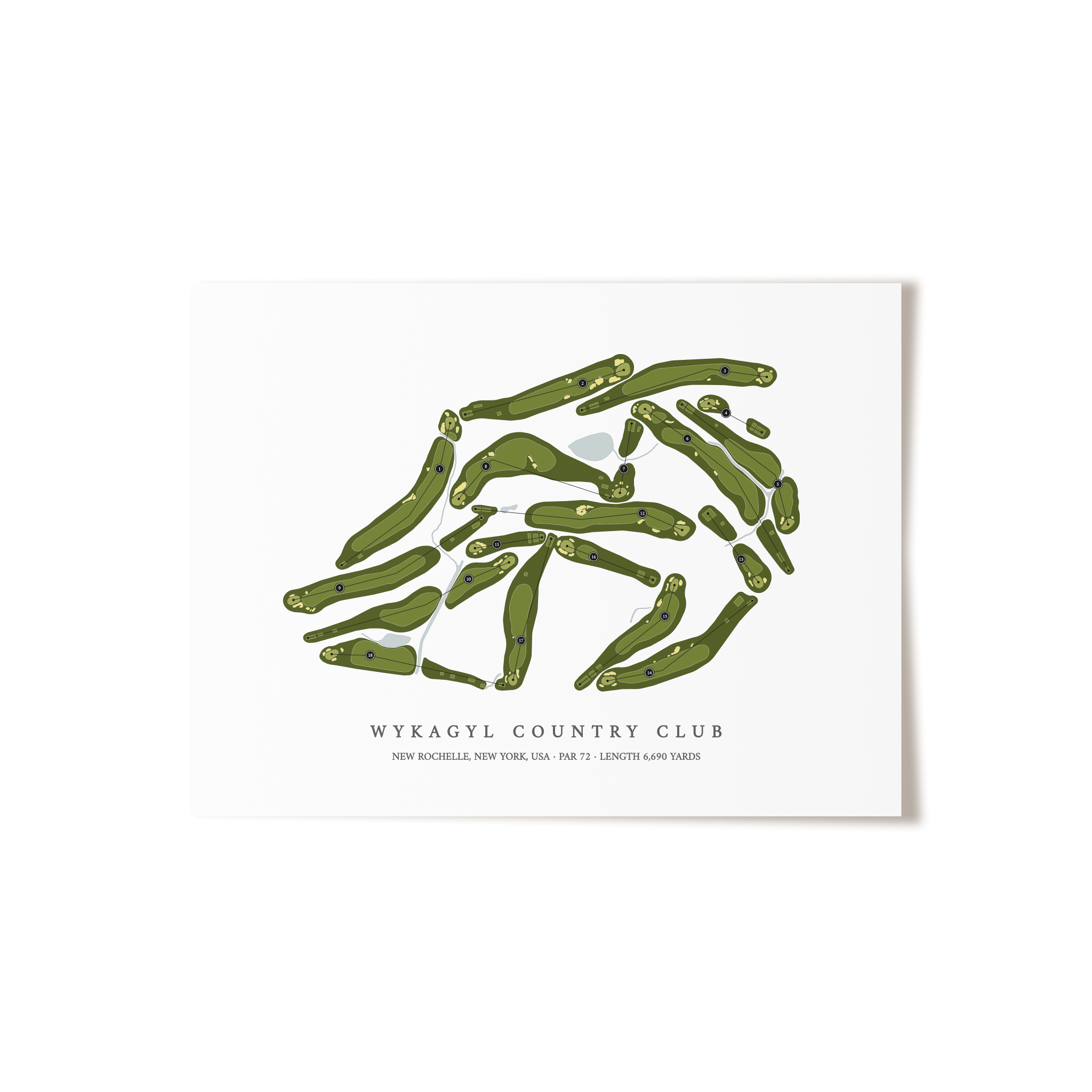 Wykagyl Country Club | Golf Course Map | Unframed