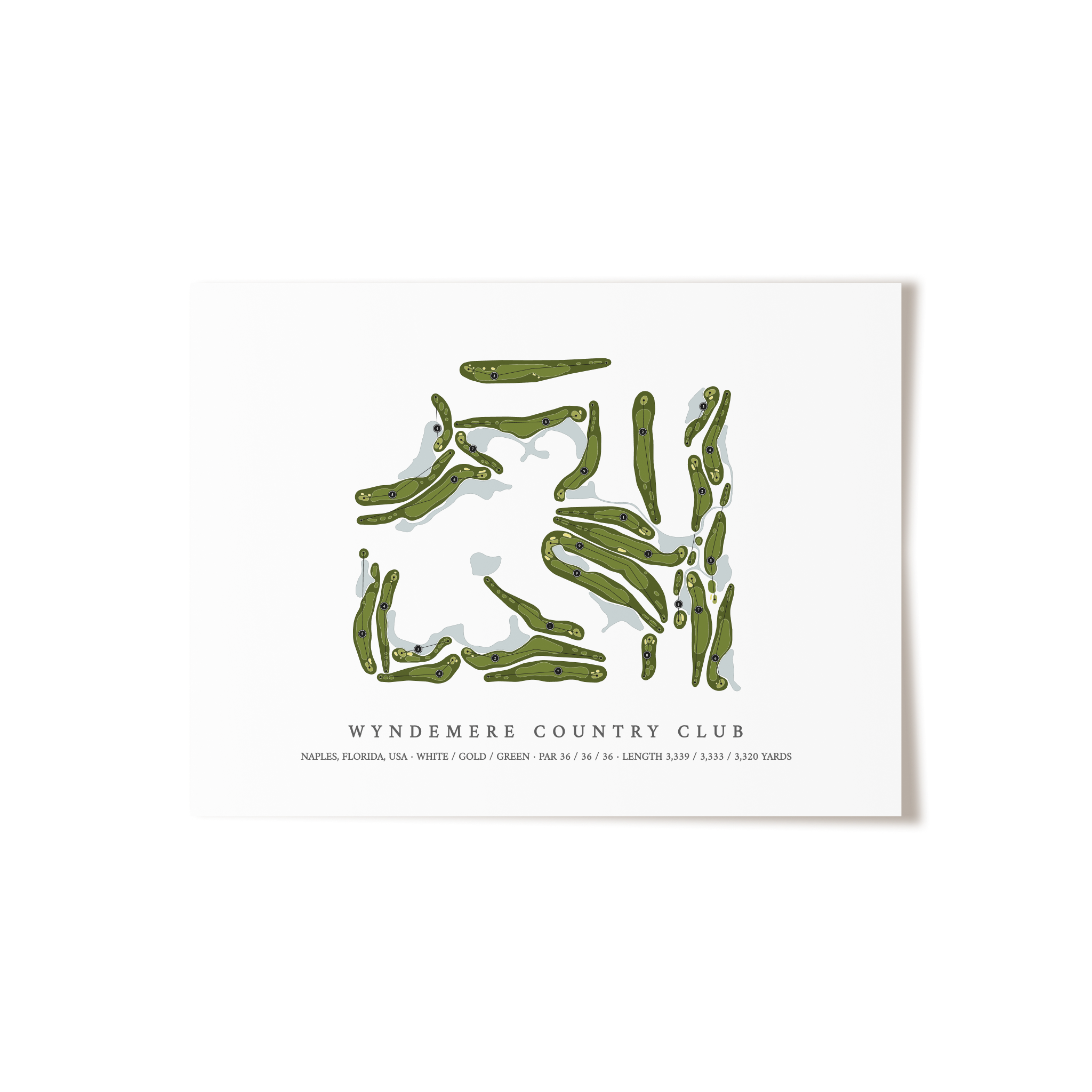 Wyndemere Country Club | Golf Course Map | Unframed
