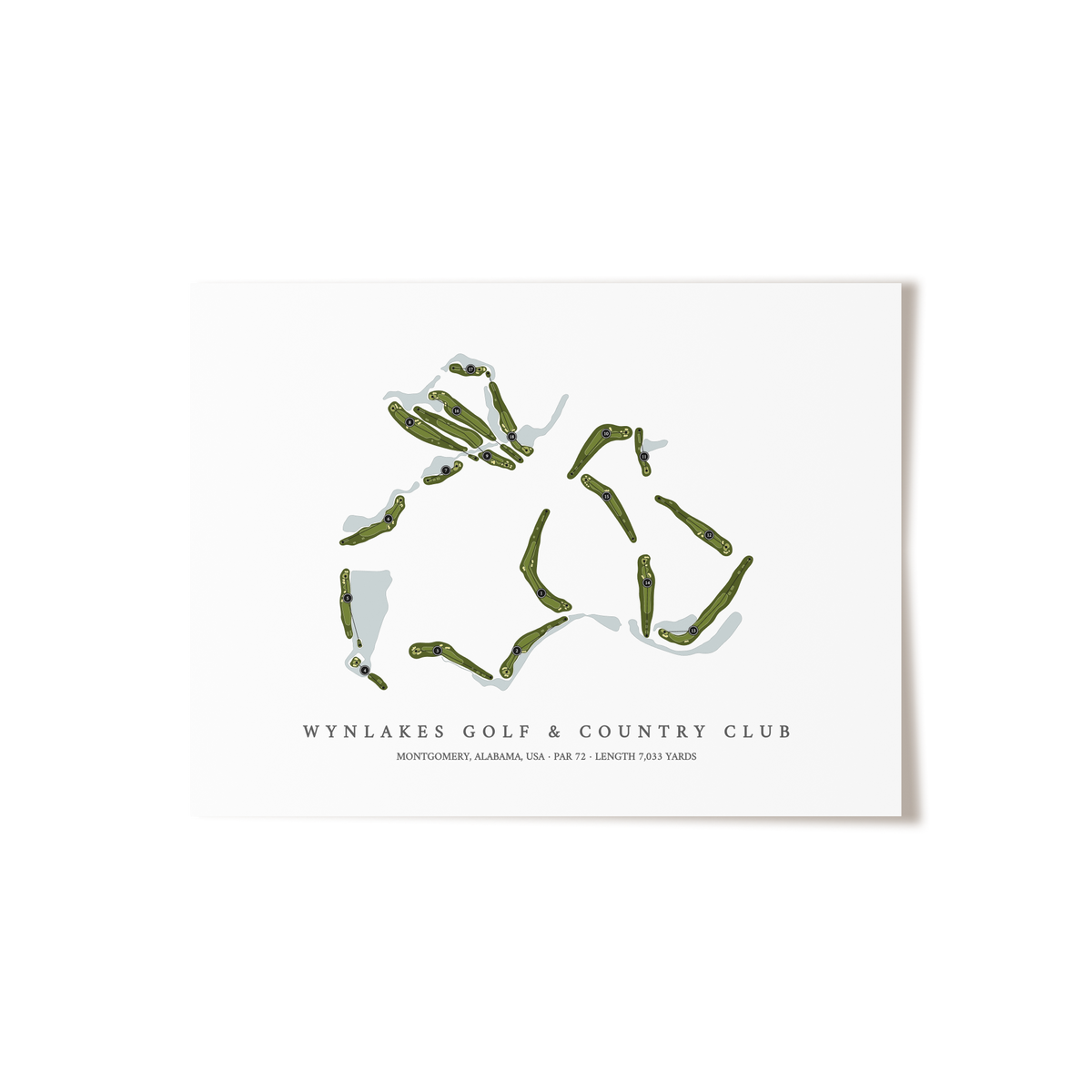 Wynlakes Golf & Country Club | Golf Course Map | Unframed