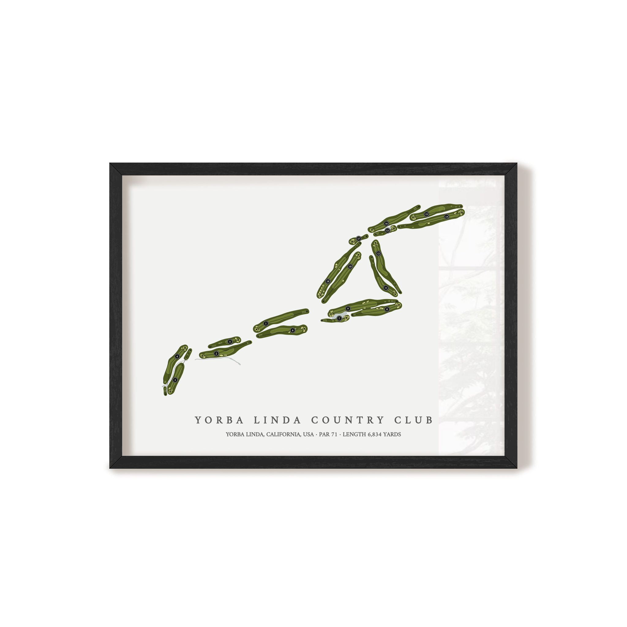 Yorba Linda Country Club | Golf Course Map | Black Frame