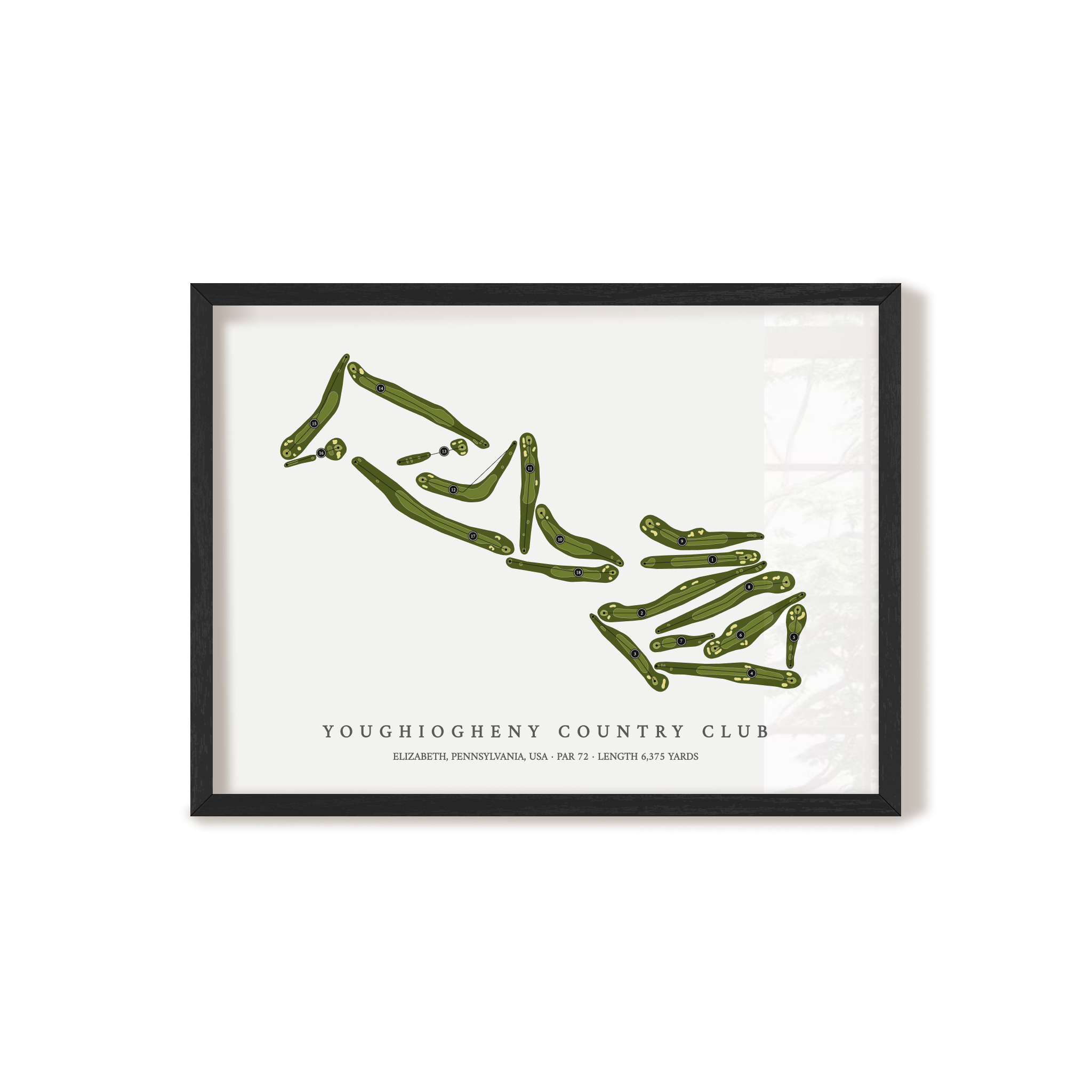 Youghiogheny Country Club | Golf Course Map | Black Frame