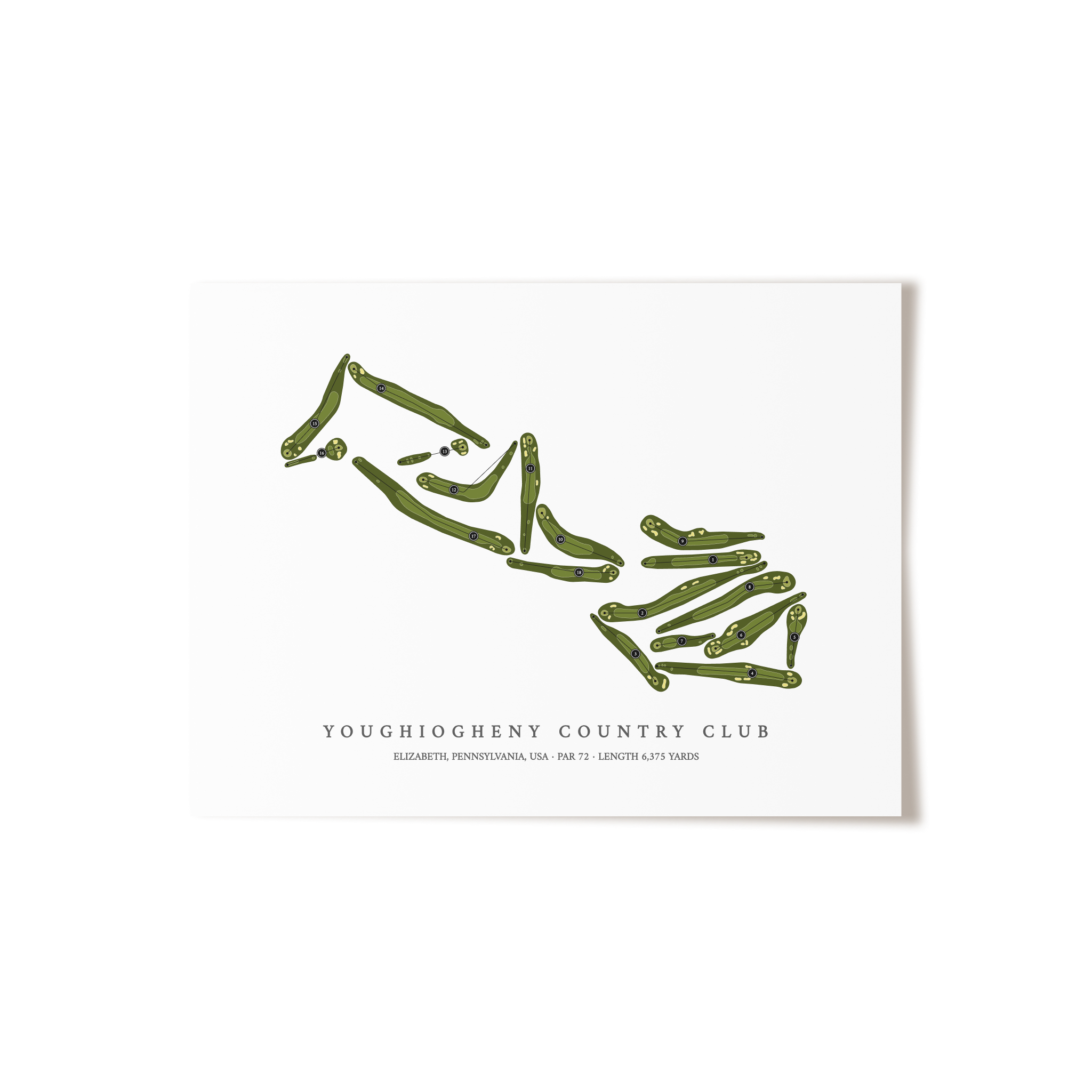 Youghiogheny Country Club | Golf Course Map | Unframed