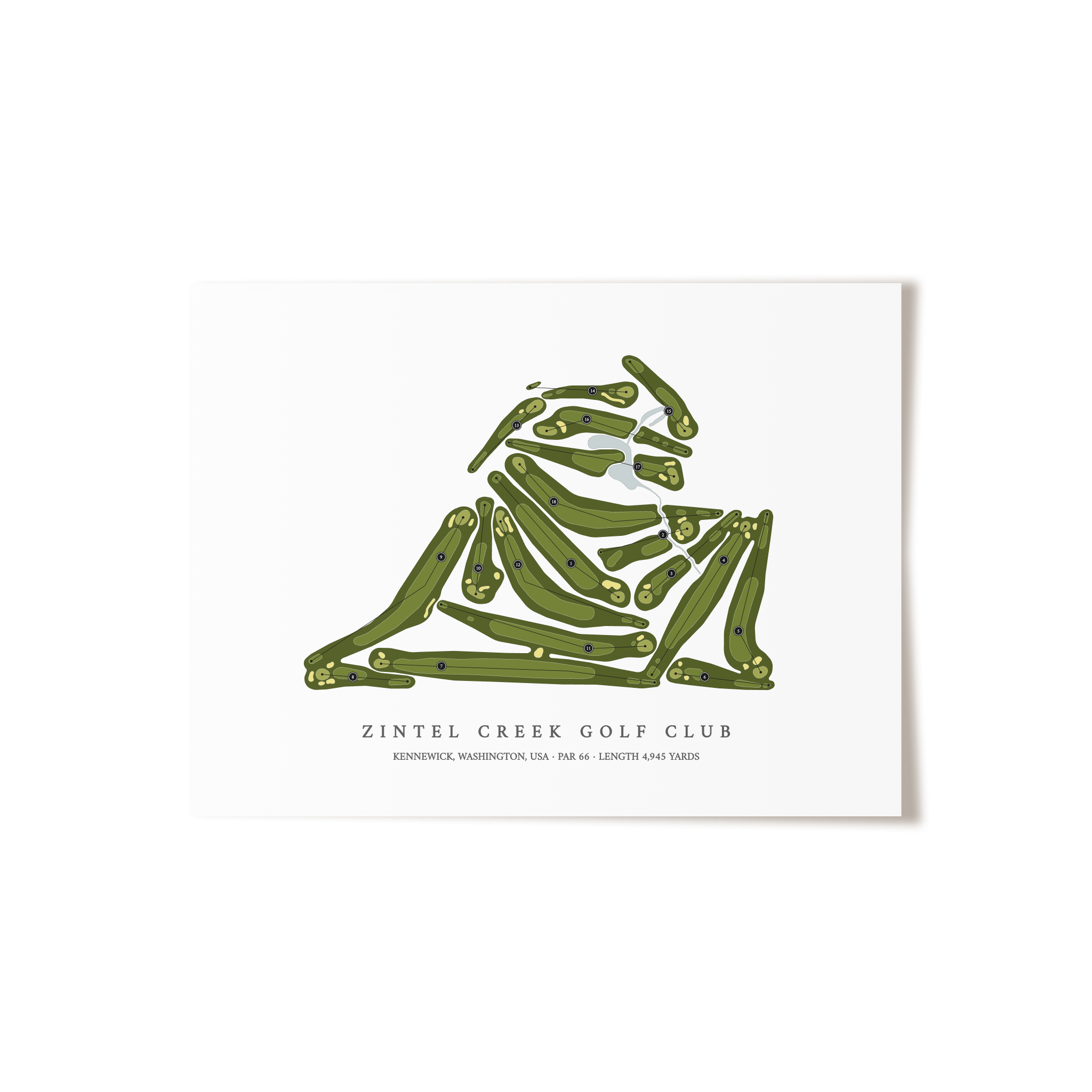 Zintel Creek Golf Club | Golf Course Map | Unframed