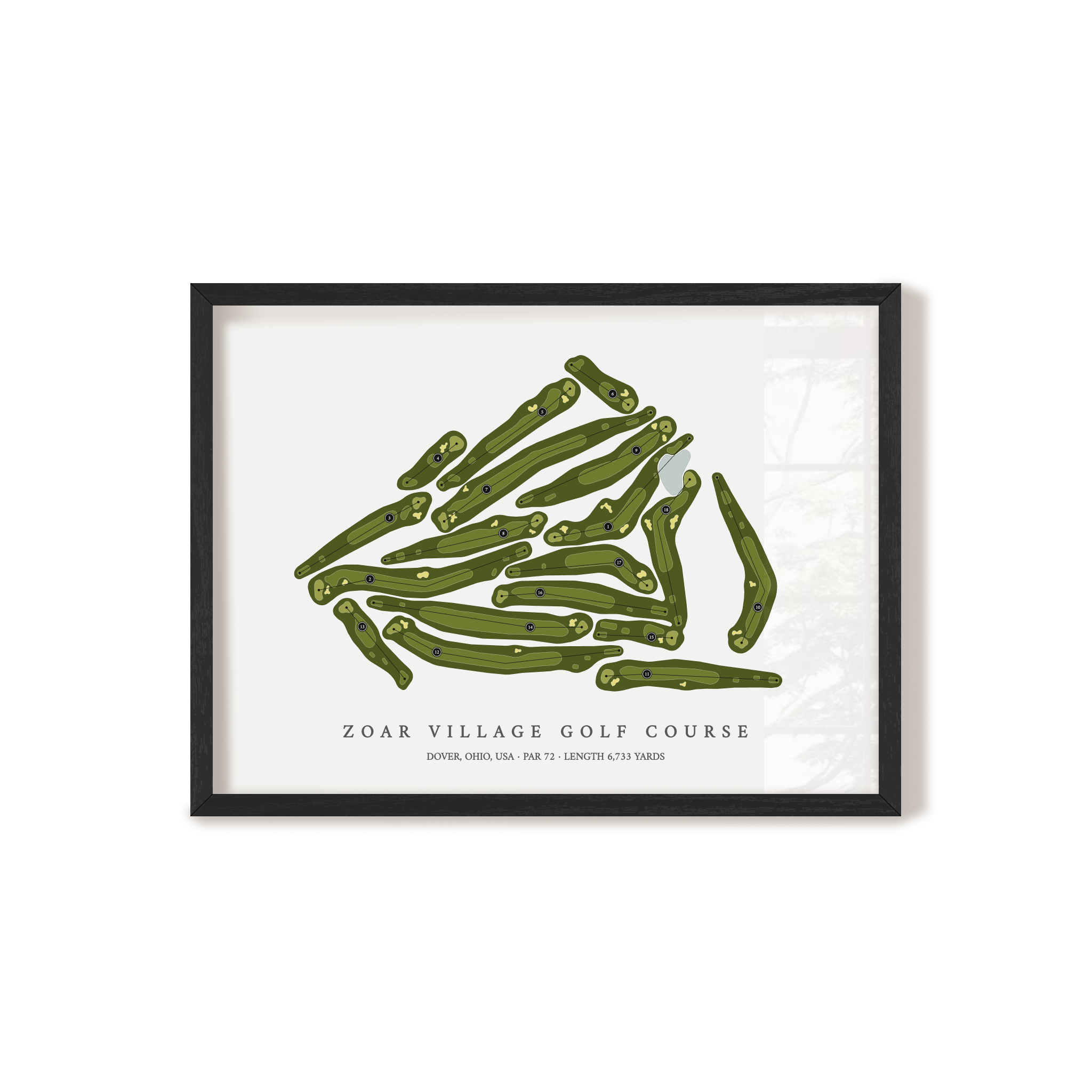 Zoar Village Golf Course | Golf Course Map | Black Frame